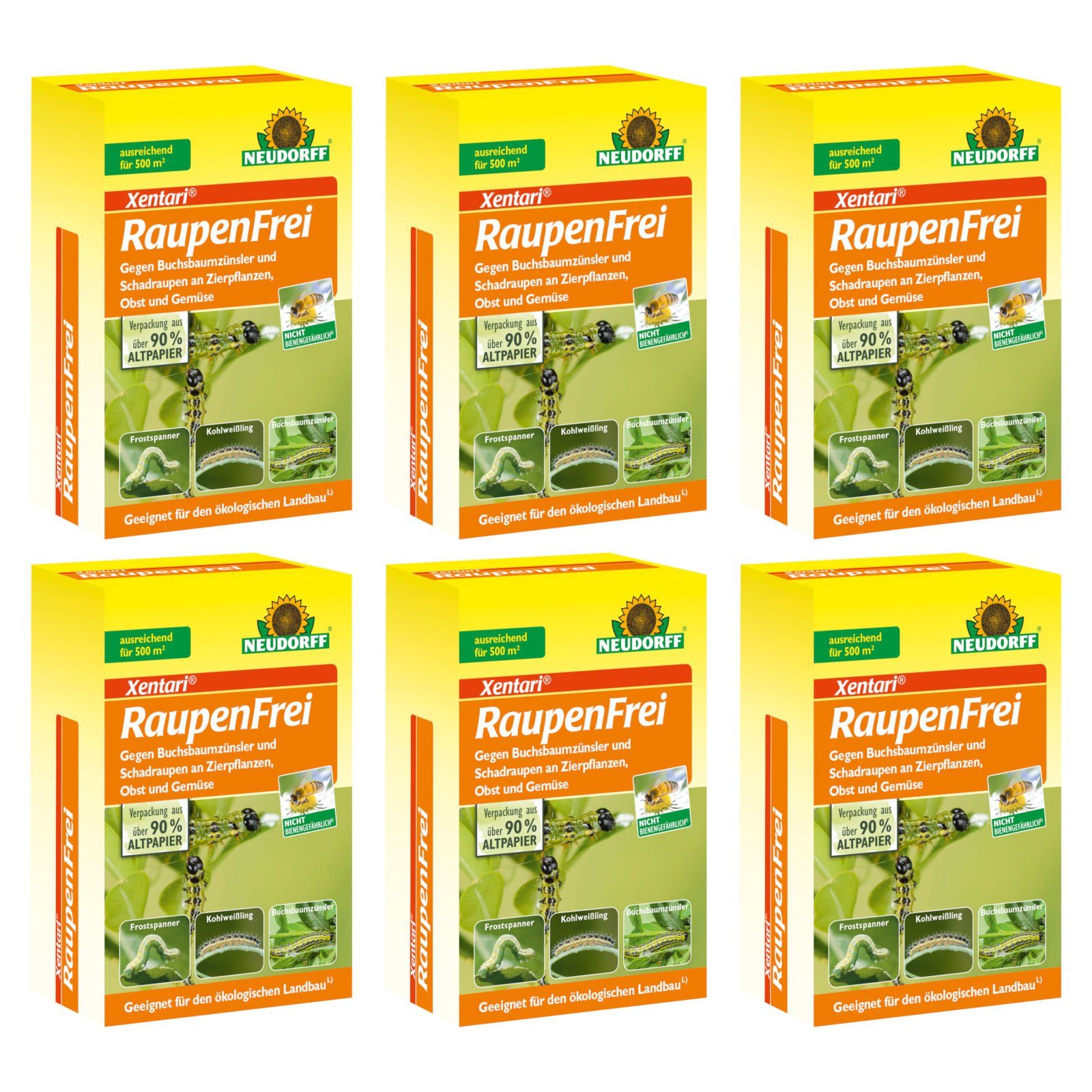 Neudorff Insektenvernichtungsmittel Raupenfrei XenTari - 6x 25 g