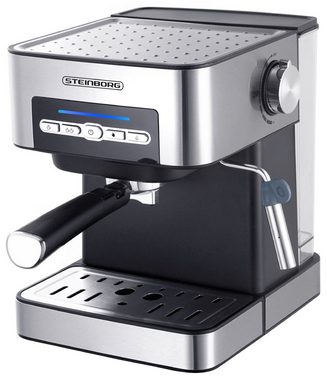 STEINBORG Espressomaschine SB-6040, Edelstahl Design, 15 bar, Milchaufschäumer
