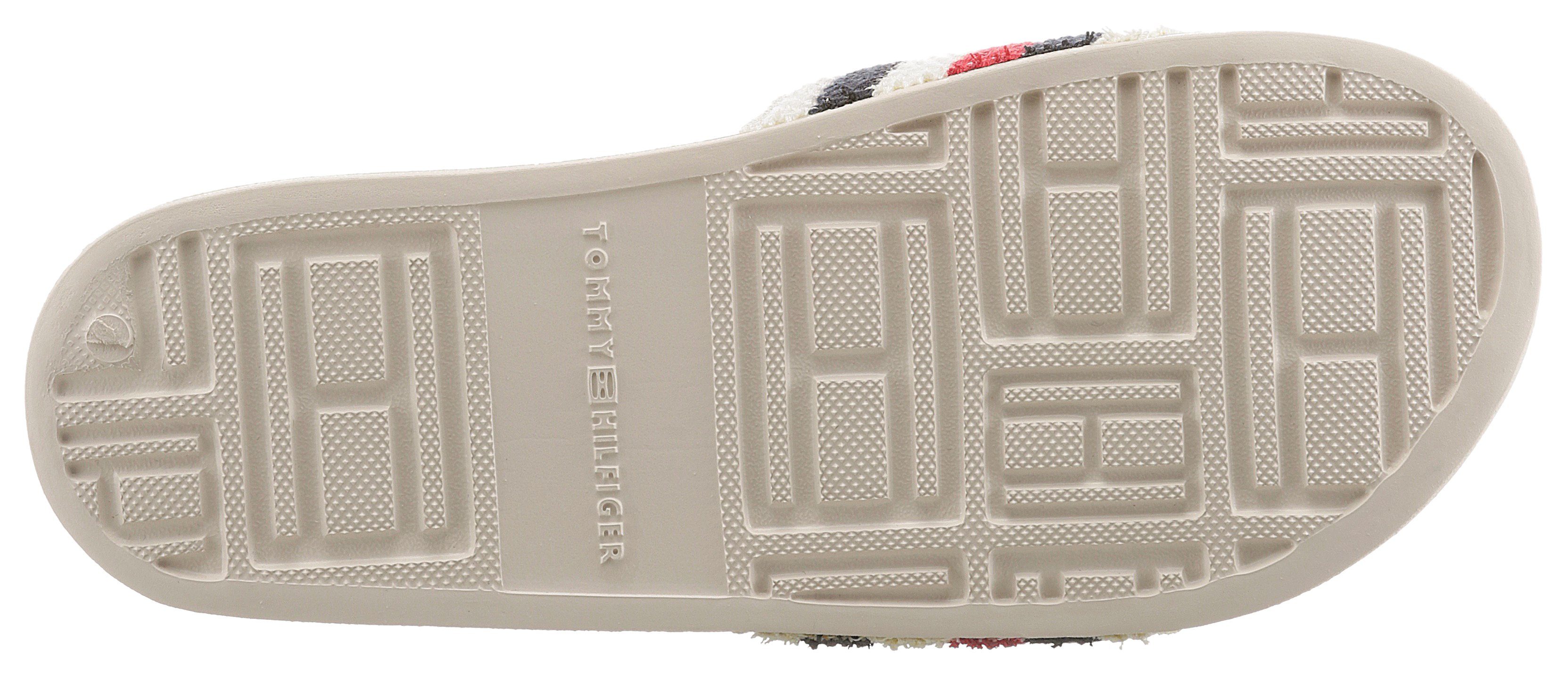 Tommy Hilfiger TOMMY Badepantolette gestreifter ESSENTIAL POOL mit SLIDE natur-gestreift Bandage