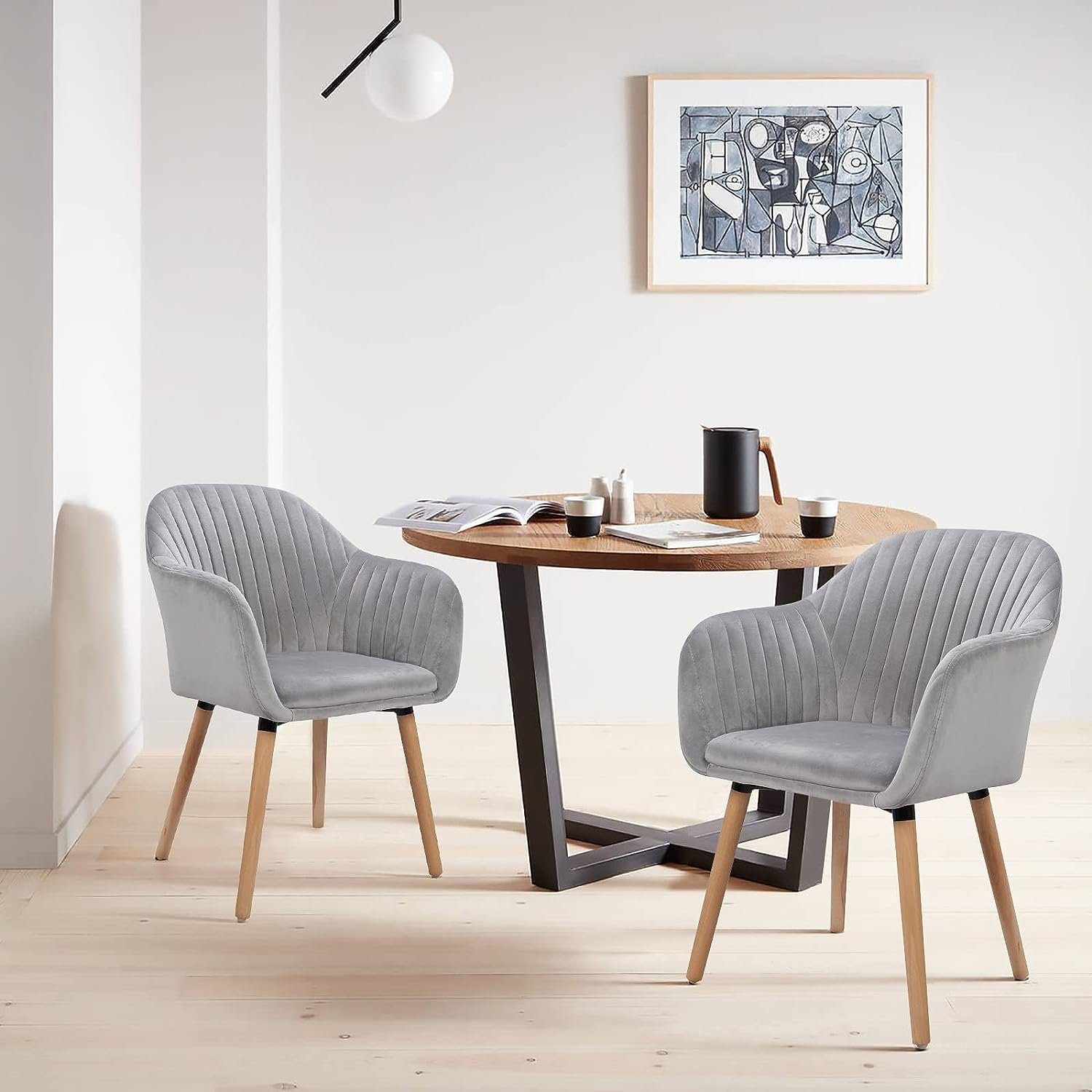 Woltu Esszimmerstuhl (1 St), Design Stuhl mit Armlehne Samt Massivholz Bein günstig online kaufen