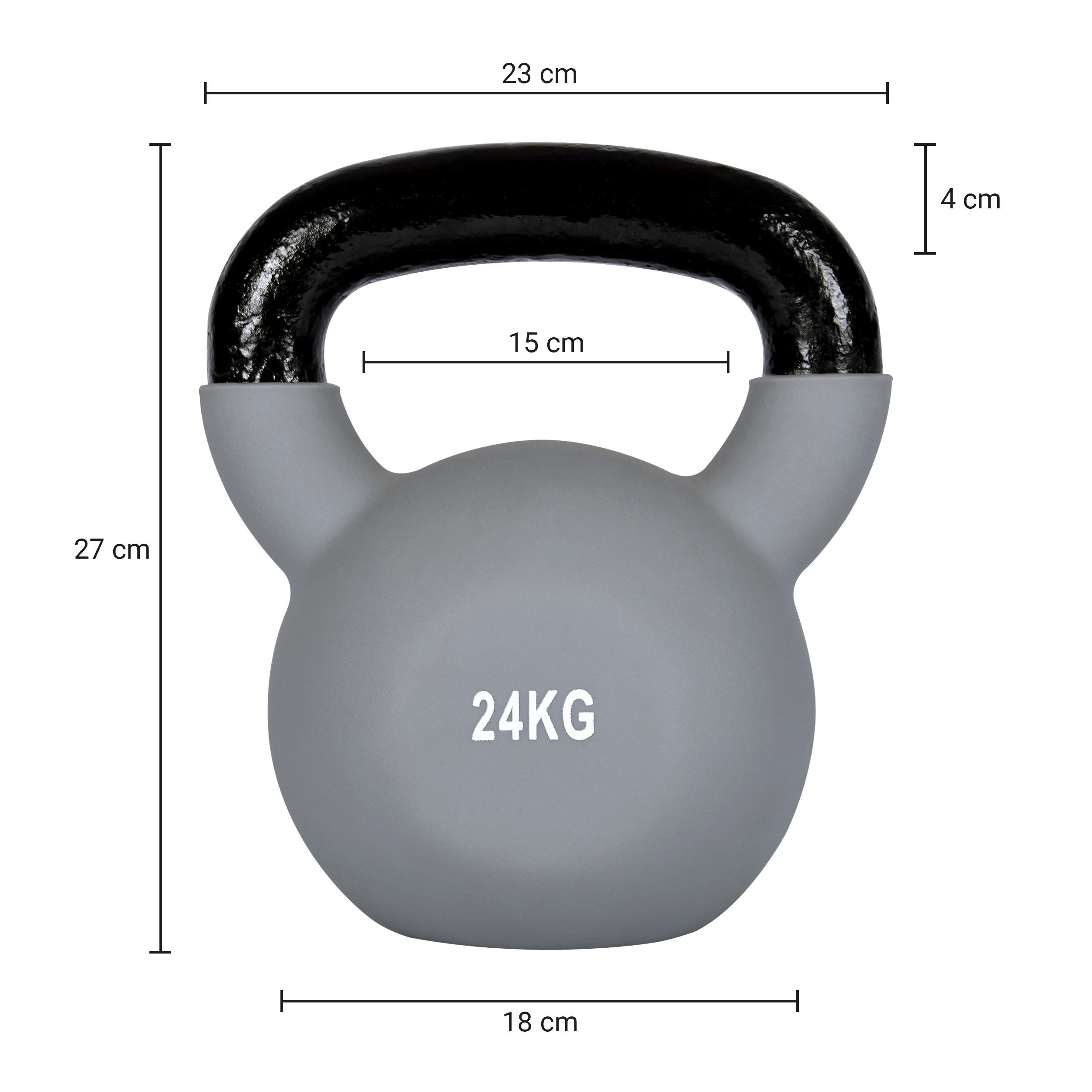 - 2 inkl. Kettlebell Übungsposter Kettlebell MSports® – Professional 30 Neopren kg 24 Grün kg