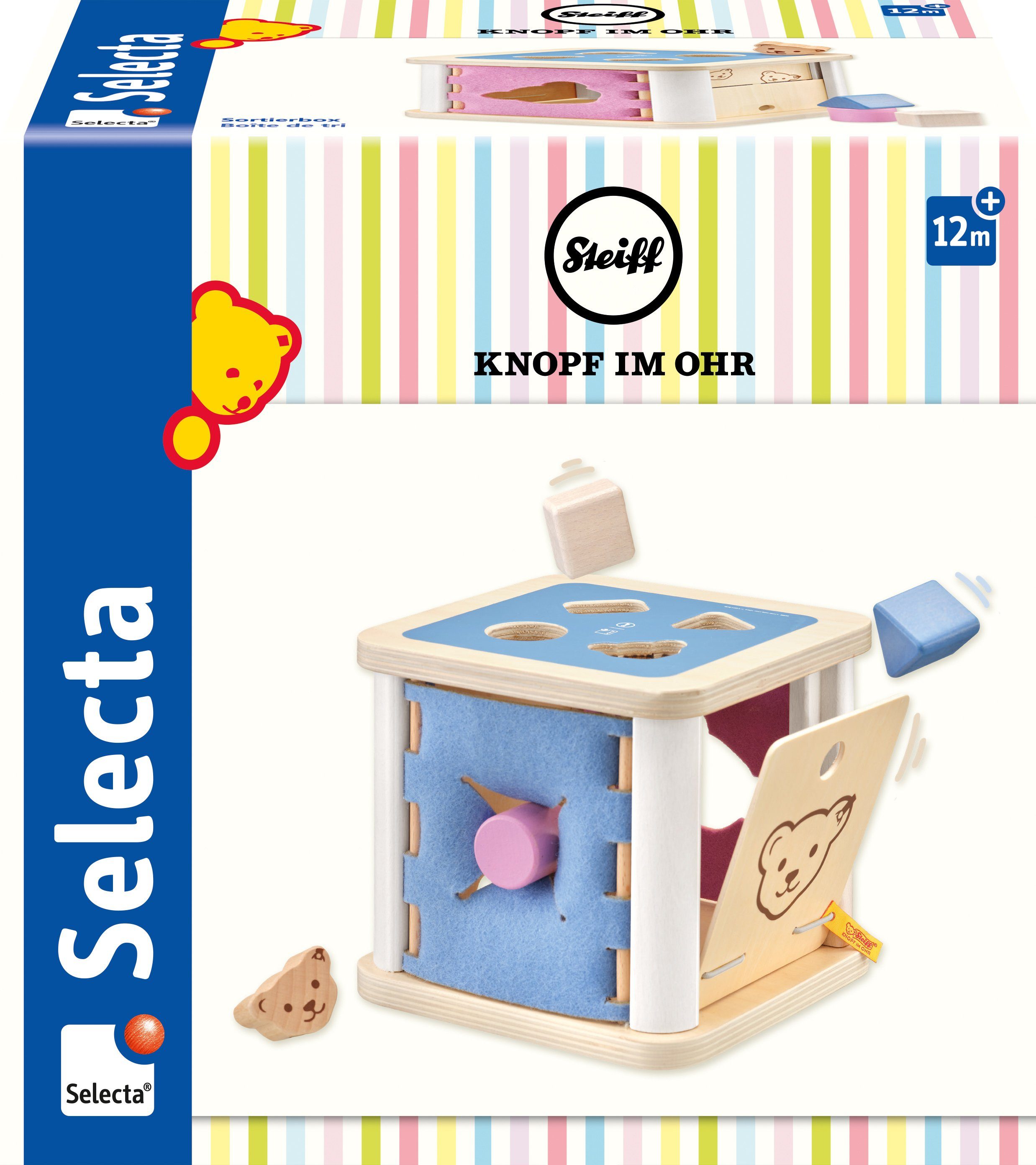 Steckspielzeug Steiff by Selecta®, Sortierbox, 16 cm
