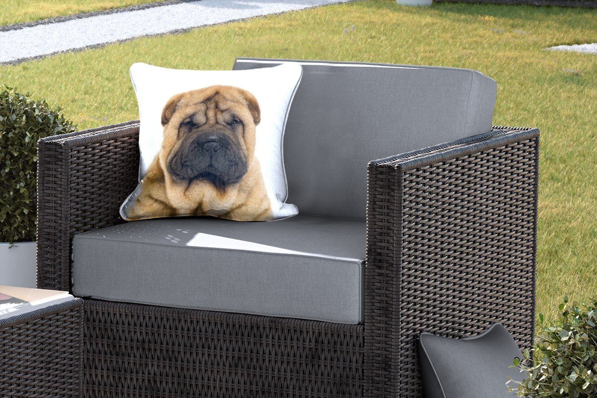 Kissenbezüge, Mädchen - - MuchoWow Haustiere Dekokissen Hund Dekokissenbezug, - Sharpei Outdoor Dekokissen, - - Jungen Kissenhülle, Kinder,