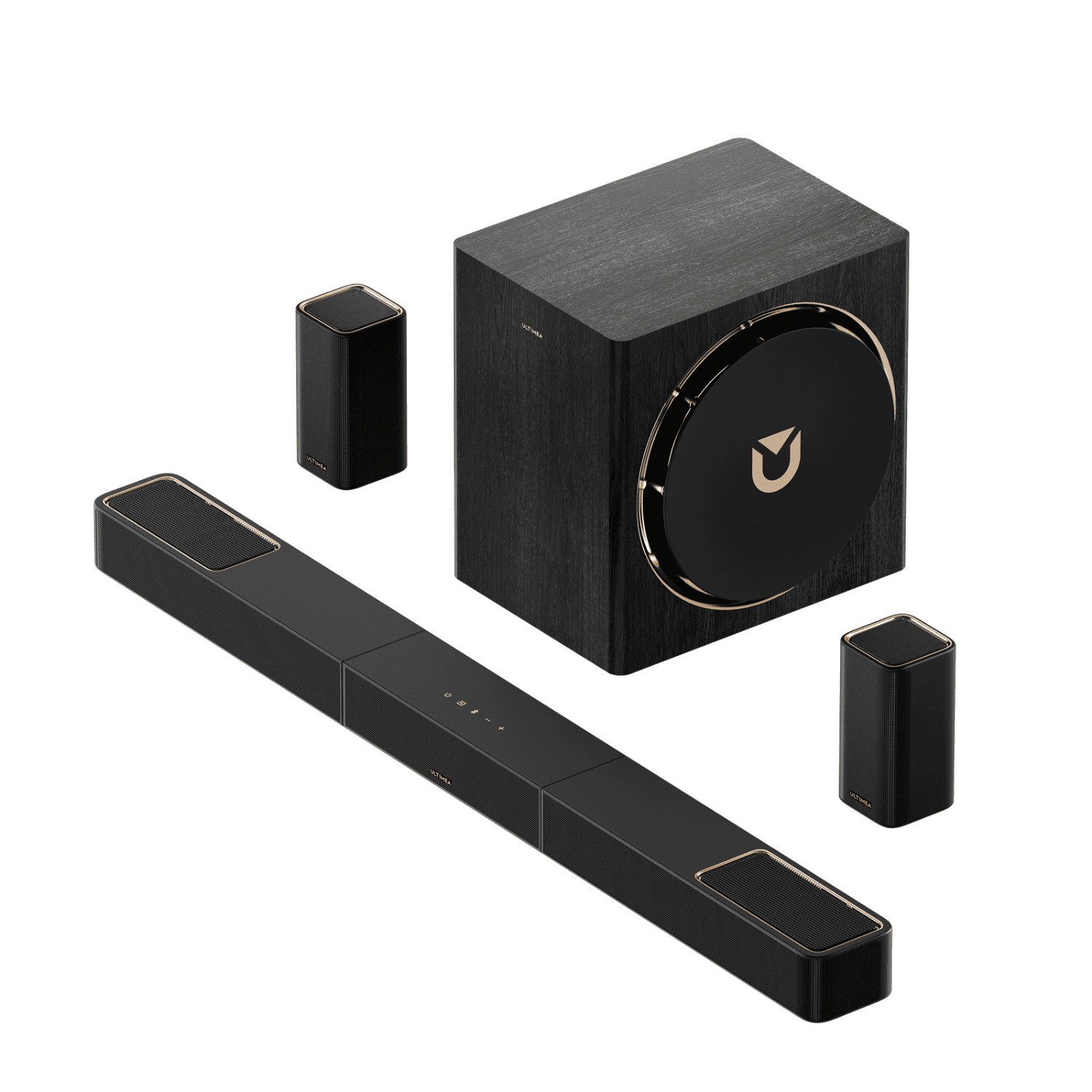 Ultimea Heimkinosystem Skywave X60 Soundbar 7.1.4 (Sub, Dolby Atmos, Surround Sound) (840 W, Kabelloses Surround Sound Bar System, heimkino soundsystem)