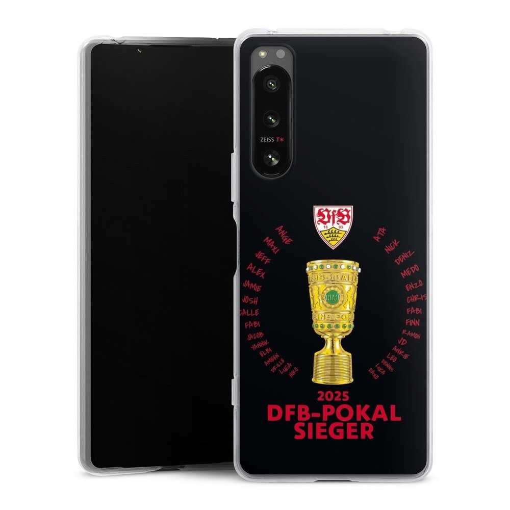 DeinDesign Handyhülle VfB Stuttgart Pokal Offizielles Lizenzprodukt, Sony Xperia 5 IV Silikon Hülle Bumper Case Handy Schutzhülle