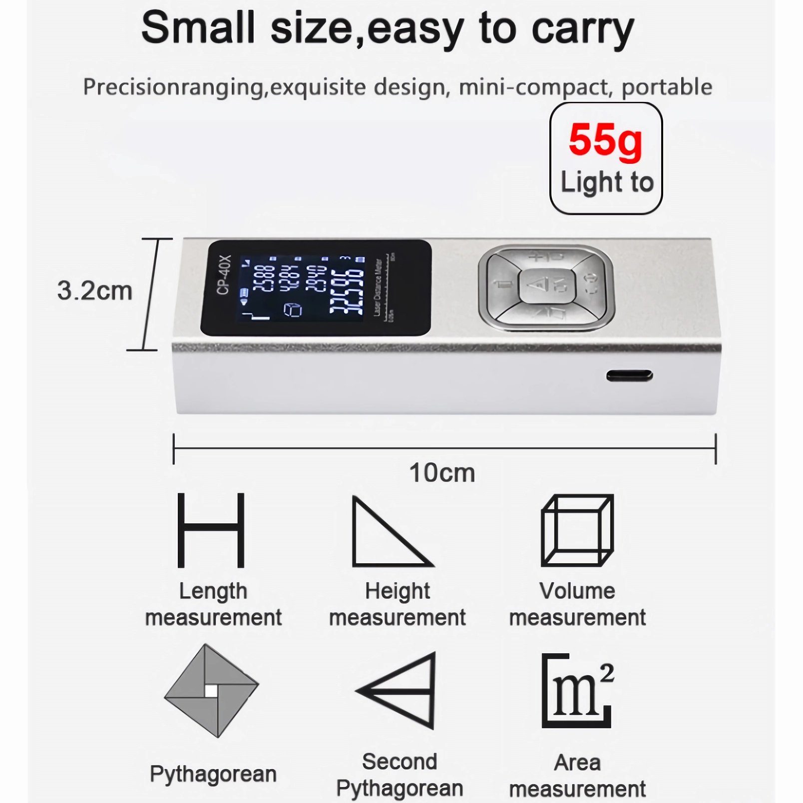 Bolwins & O11D 100m Laser Beleuchtung LCD Distanzmessgerät Lasermessgerät Entfernungsmesser