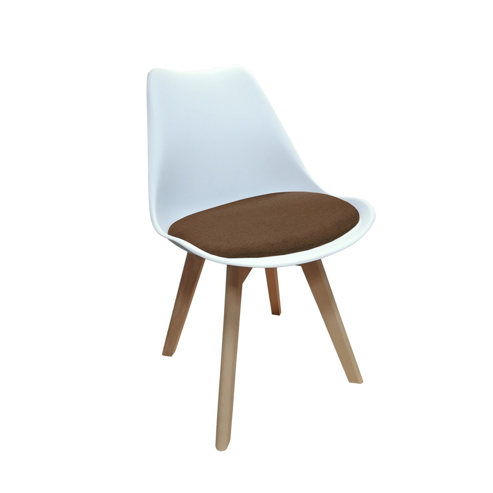 HTI-Living Esszimmerstuhl Stuhl Atlanta Weiß, Webstoff Braun (Einzelstuhl, 1 St), Esszimmerstuhl