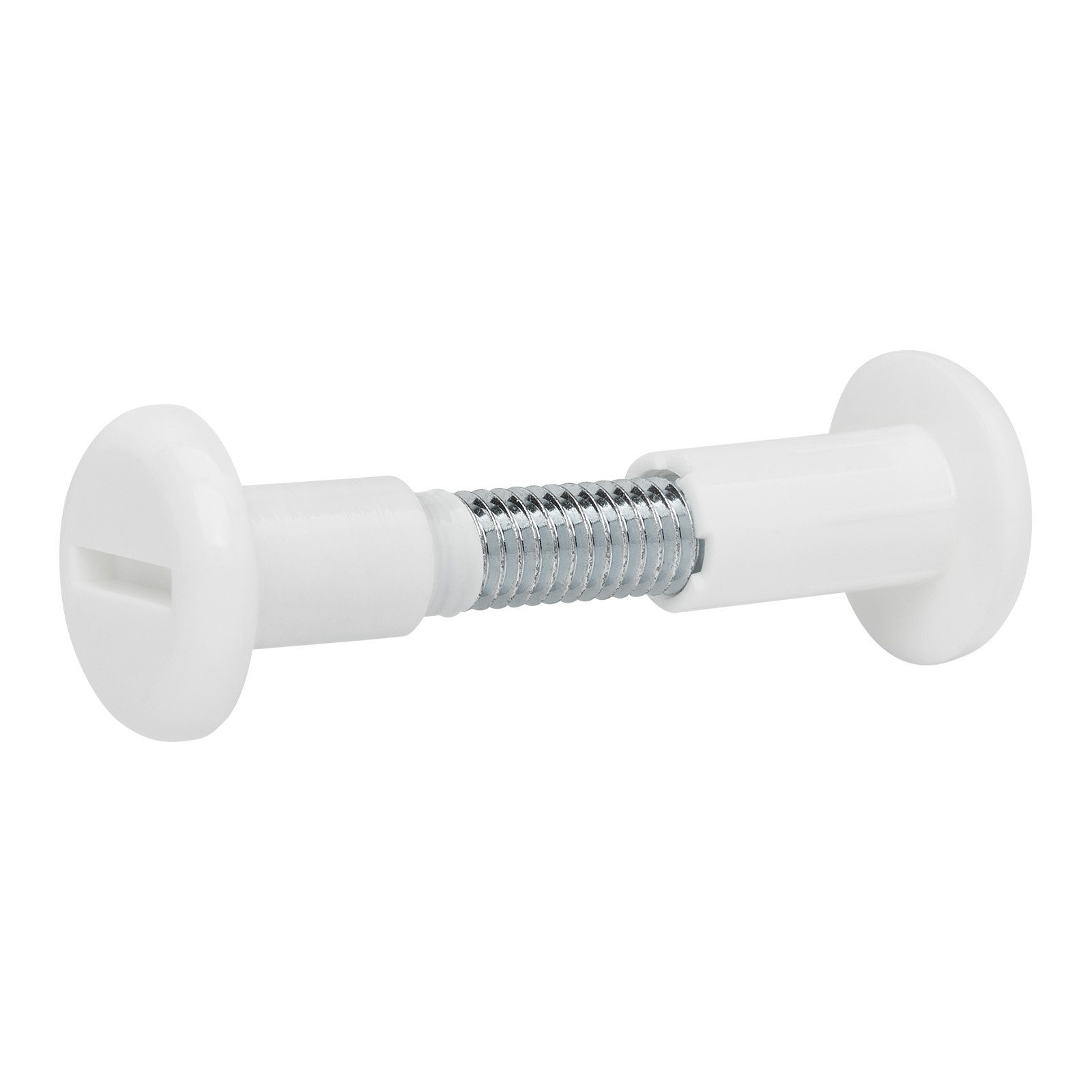 SO-TECH® Winkelbeschlag Möbel - Verbindungschrauben weiß Ø 8 mm für Holzstärke 31 - 40 mm (50 St)