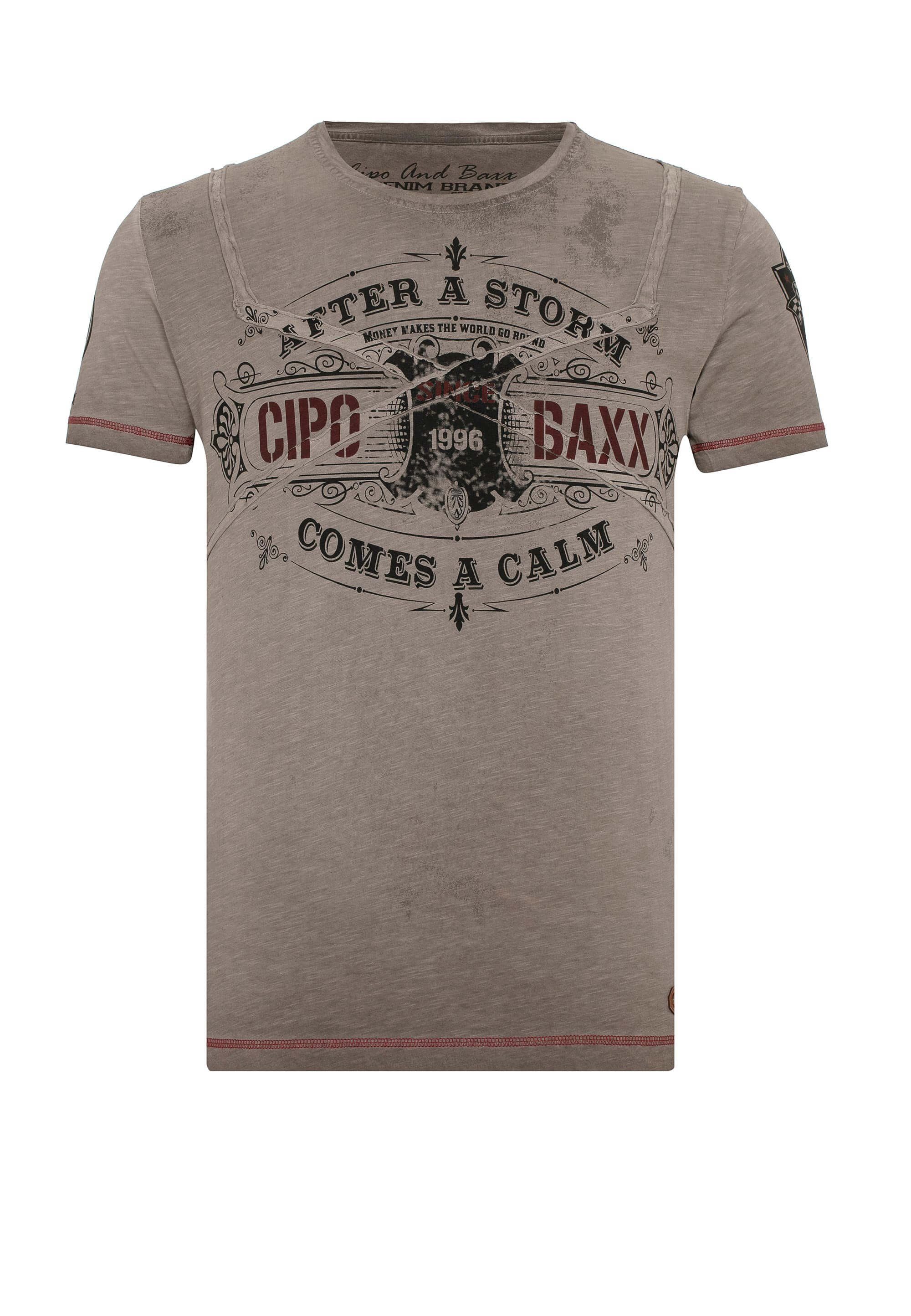 Cipo & Baxx T-Shirt im Henley Style