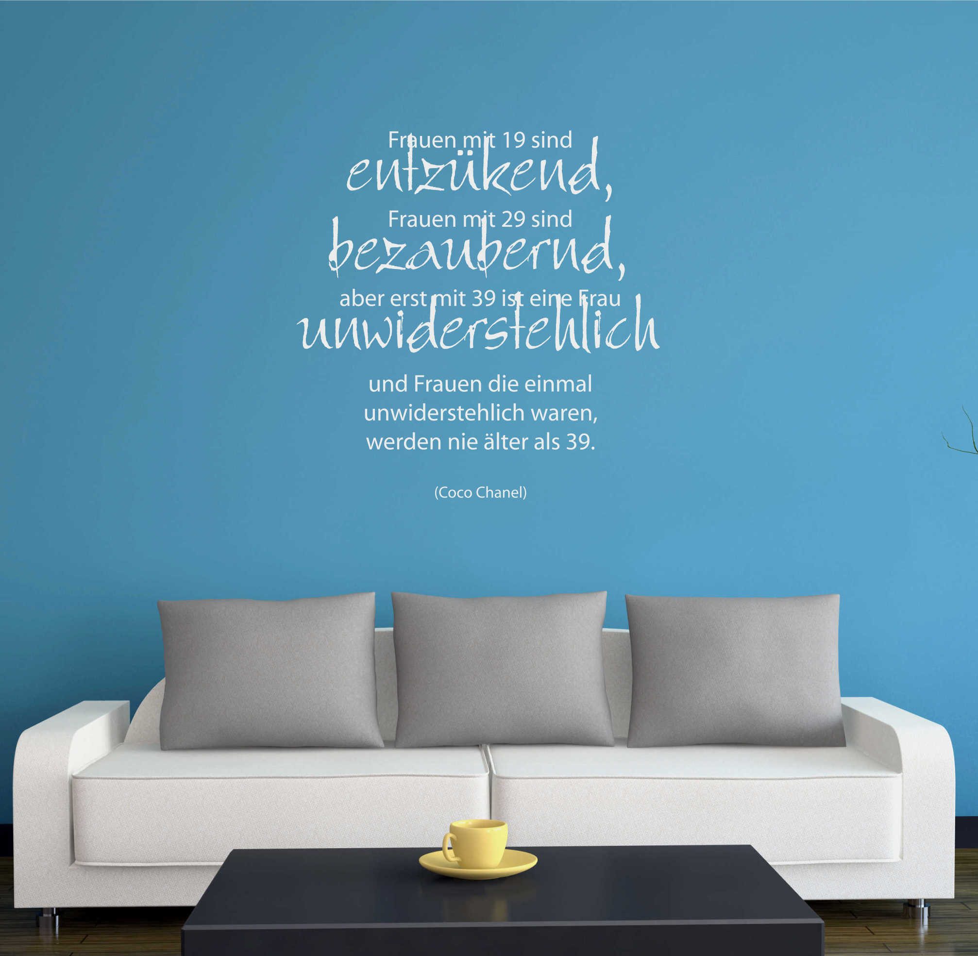 INDIGOS UG Wandtattoo Wandtattoo - Wandaufkleber - w196 Frauen mit 19 29 Spruch