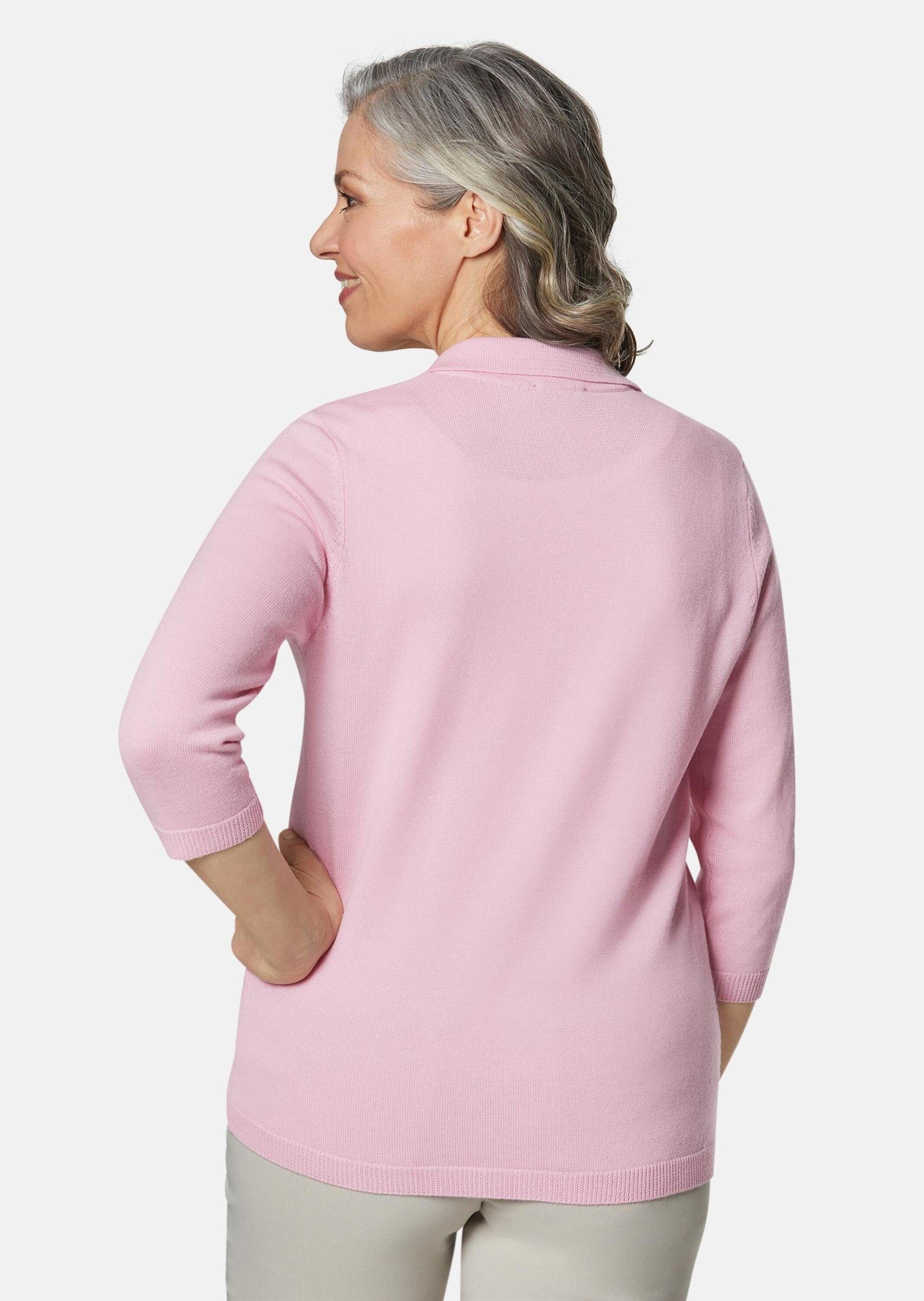 rosa Pullover hochwertiger in Qualität Strickpullover GOLDNER Kurzgröße: