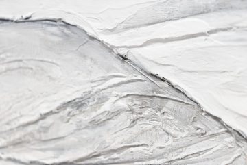 YS-Art Gemälde Eisberg, Abstrakte Bilder, Landschaft Leinwand Bild Handgemalt mit Rahmen in Schwarz