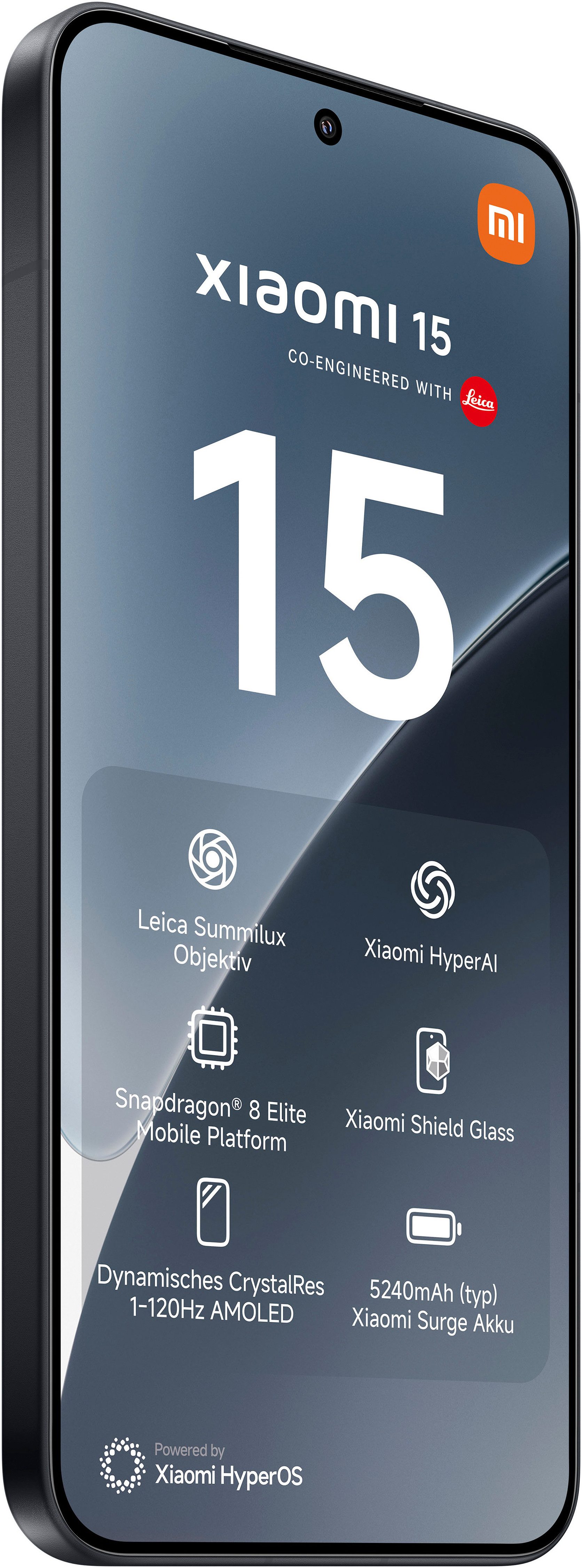 Xiaomi 15 12+512GB Smartphone (16,15 cm/6,36 Zoll, 512 GB Speicherplatz, 50 MP Kamera) schwarz