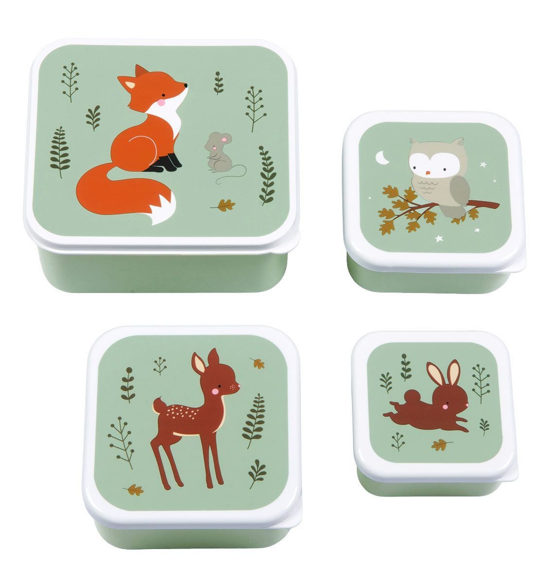 A Little Lovely Company Lunchbox Snackbox Set, Polypropylen, (4-tlg)