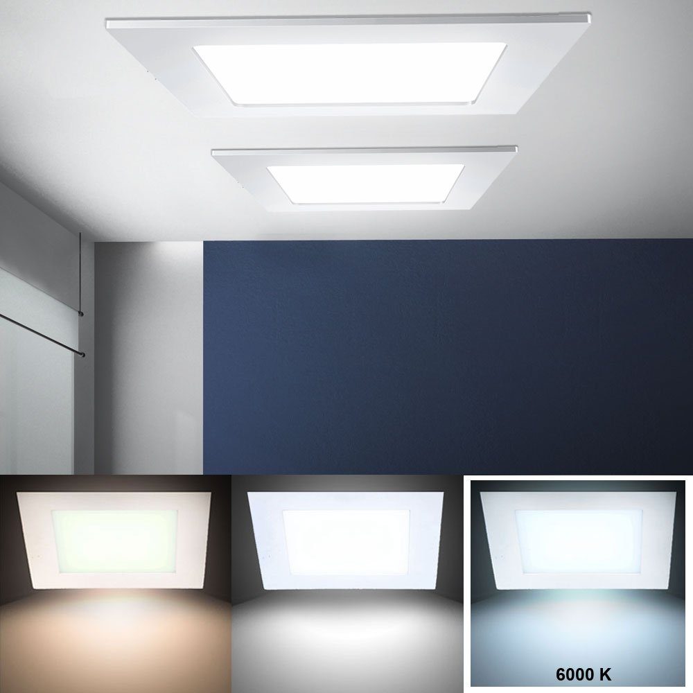 Leuchte LED Panel LED fest Decken Panel, Raum Alu V-TAC Watt verbaut, 18 Wohn Einbau Kaltweiß, Büro LED-Leuchtmittel