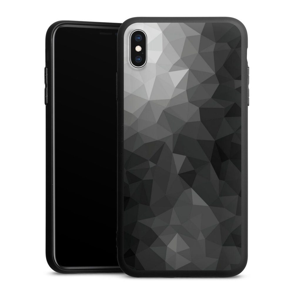 DeinDesign Handyhülle Mosaik Muster Tarnmuster Polygonal Mosaic Schwarz/Weiß,  Apple iPhone Xs Max Silikon Hülle Premium Case Handy Schutzhülle