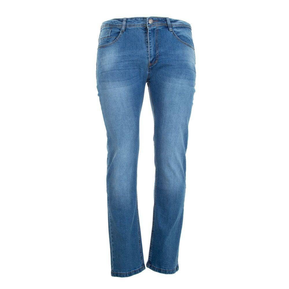 Jeansstoff Herren Freizeit Stretch Blau Jeans in Ital-Design Stretch-Jeans