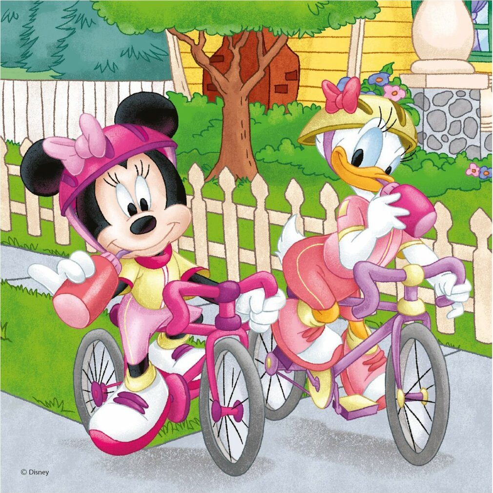 Dino Bikes Puzzle DINO Puzzle Micky Maus und Freunde 3x55 Teile, Puzzleteile