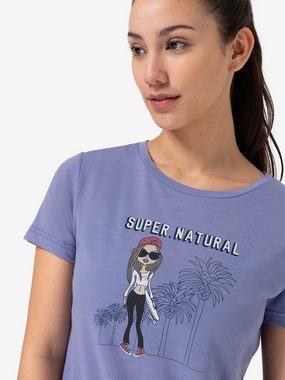 SUPER.NATURAL T-Shirt für Damen, Merino, no smell HIPSY atmungsaktiv, bunt