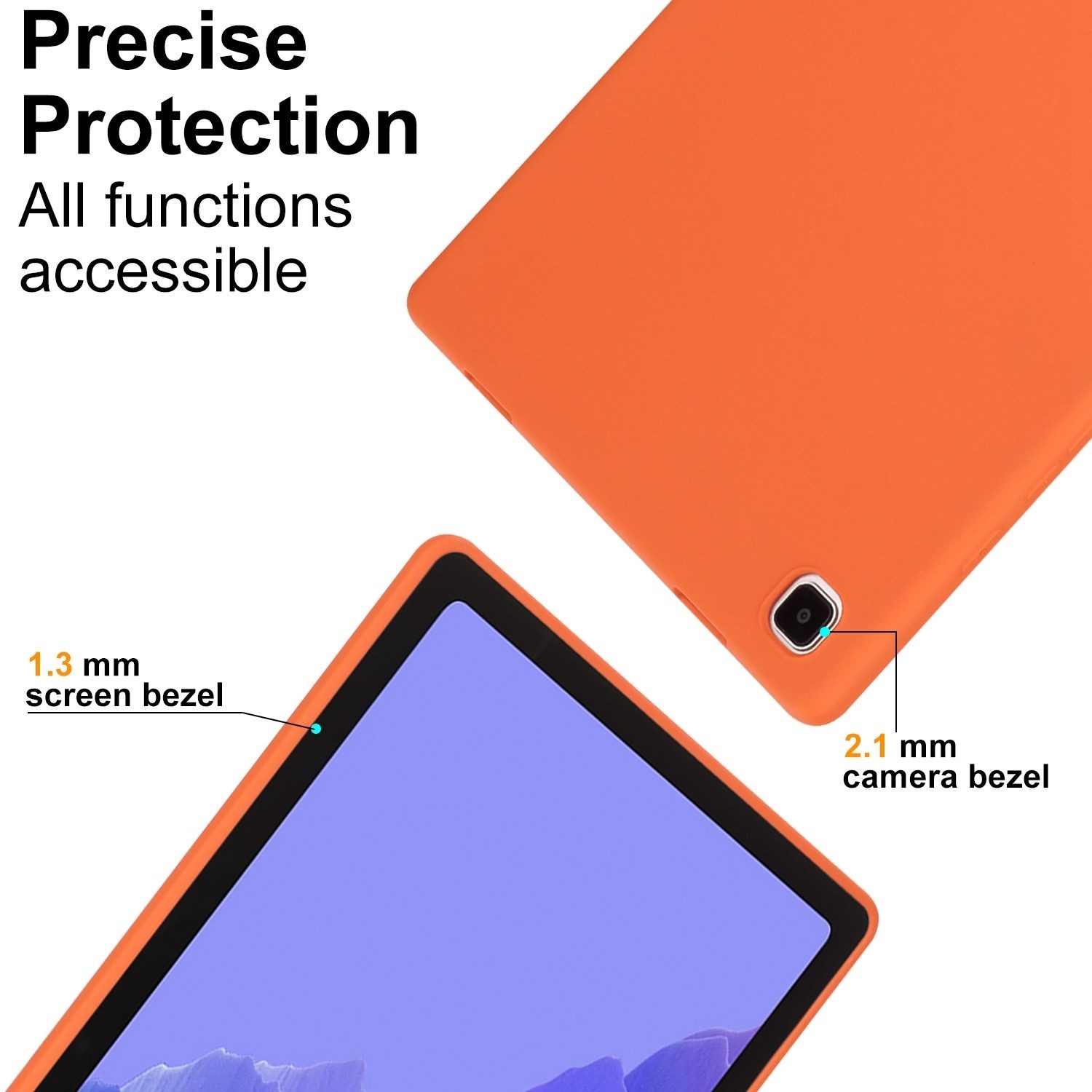 Wigento Tablet-Hülle Für Samsung Galaxy Tab A9 TPU Silikon Hülle Ultra dünn Orange