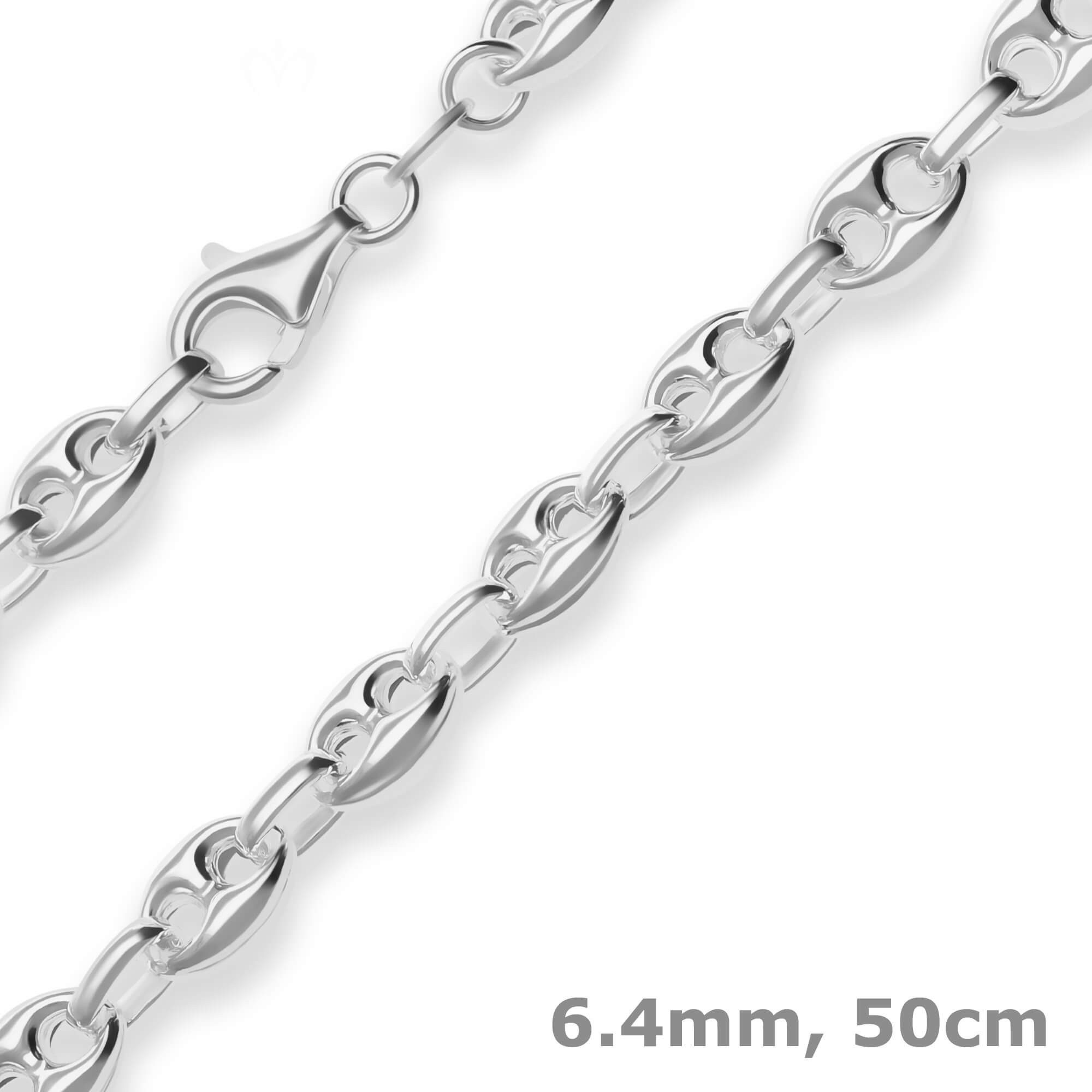 Silberkette 6,4mm Schiffsankerkette aus 925 Silber 50cm