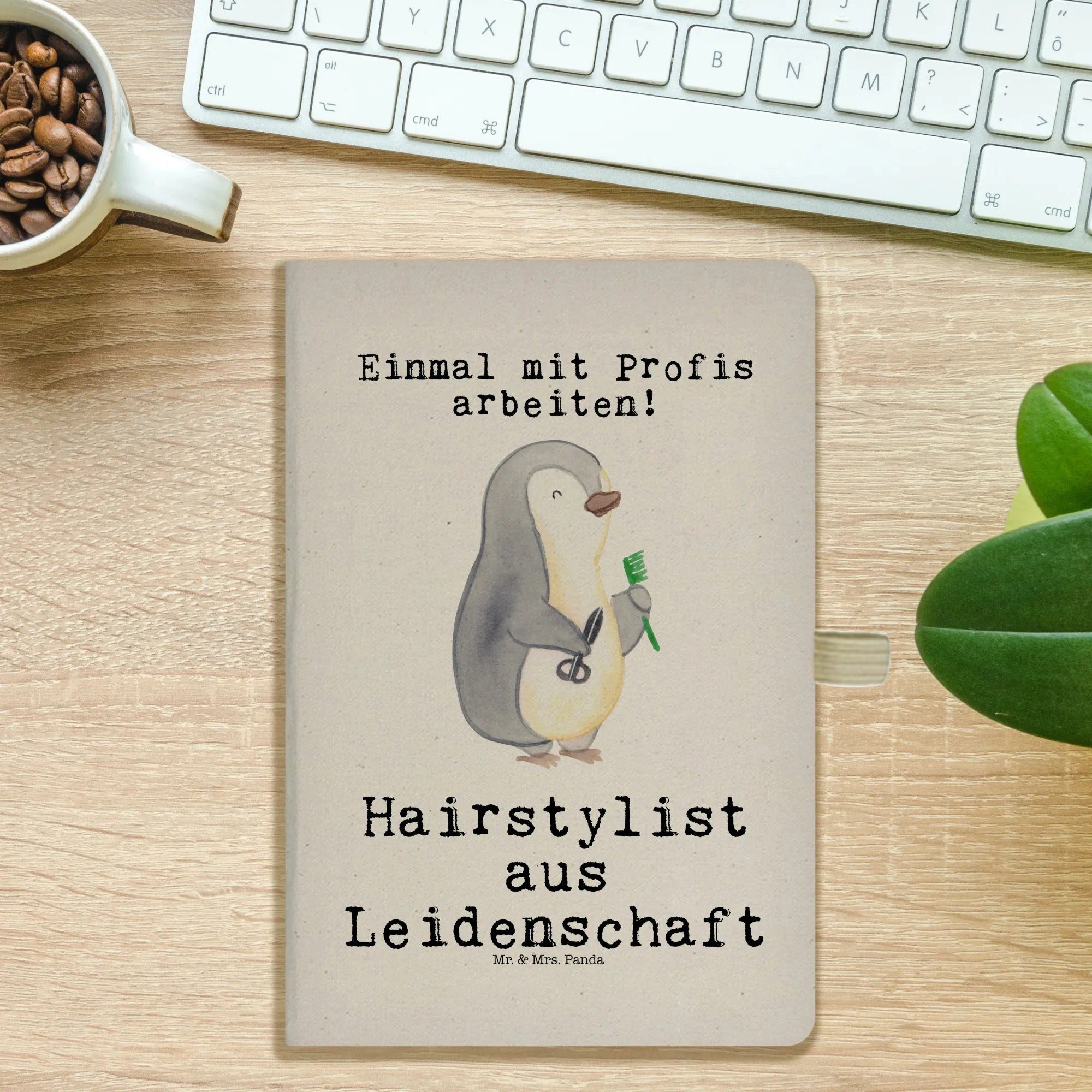 Thumbnail - Mr. & Mrs. Panda Notizbuch Hairstylist Leidenschaft - Transparent - Geschenk, Friseursalon, Rent Mr. & Mrs. Panda, Umwel...