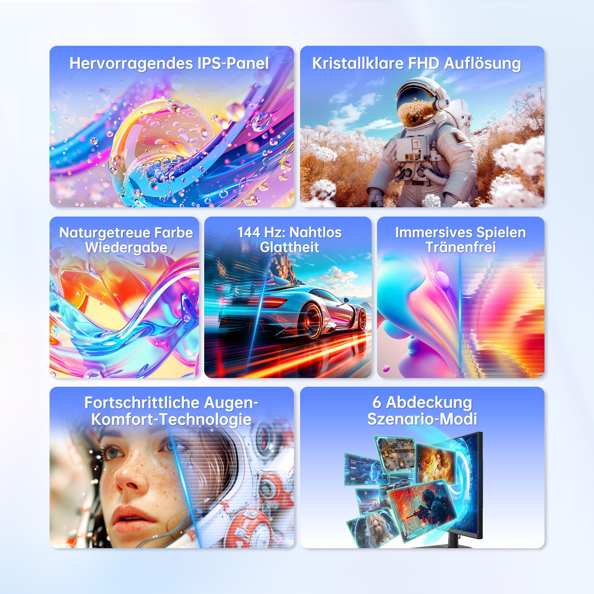 TITAN ARMY P2418C Flach 16:9 IPS FHD 144Hz Büro-Monitor Smart Monitor (1920×1080 px, FHD, 1 ms Reaktionszeit, 144 Hz, CSOT IPS)