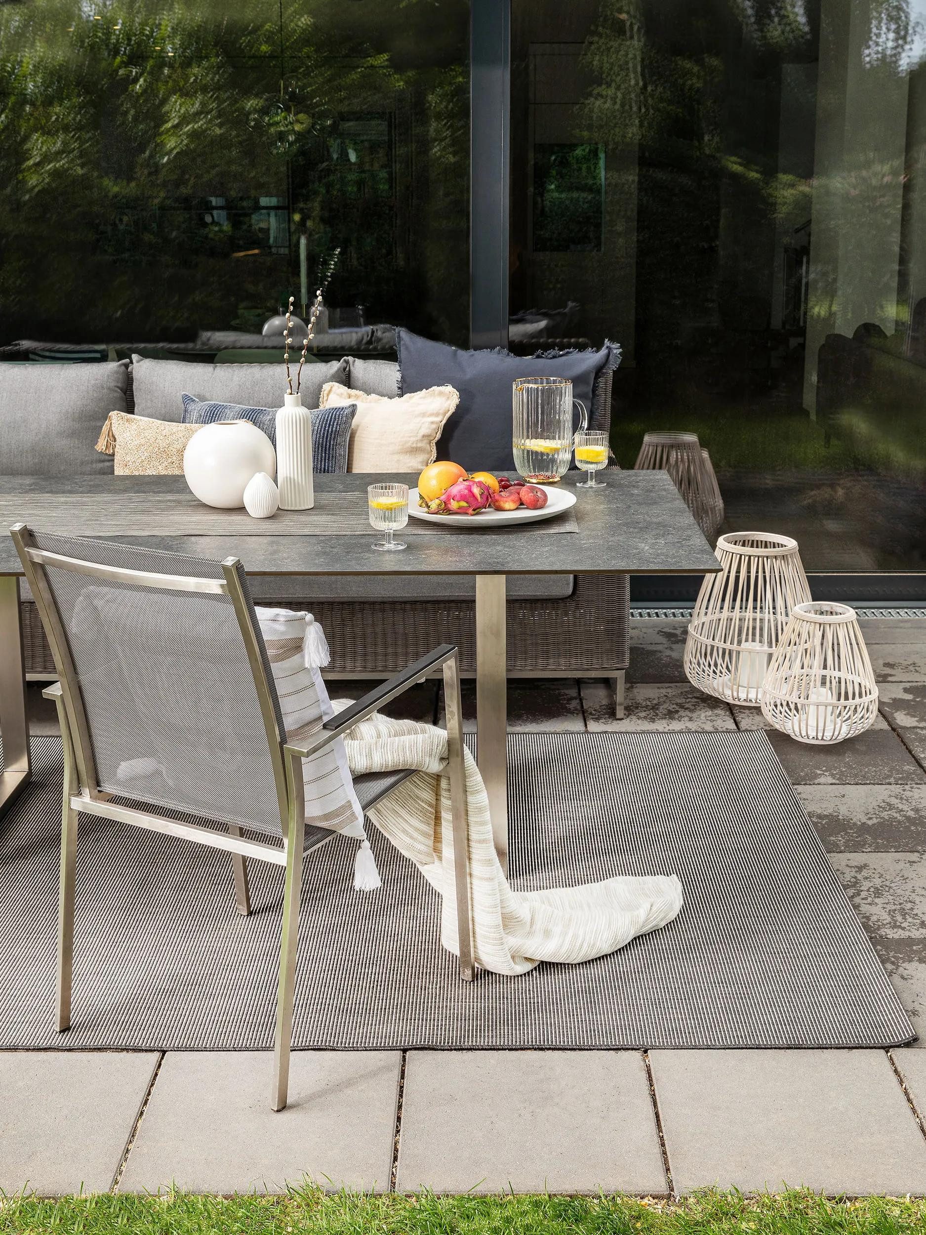 benuta Outdoorteppich Metro, rechteckig, Höhe: 6 mm, In- & Outdoorteppich, Robust für Garten, Terrasse, Balkon, Küche