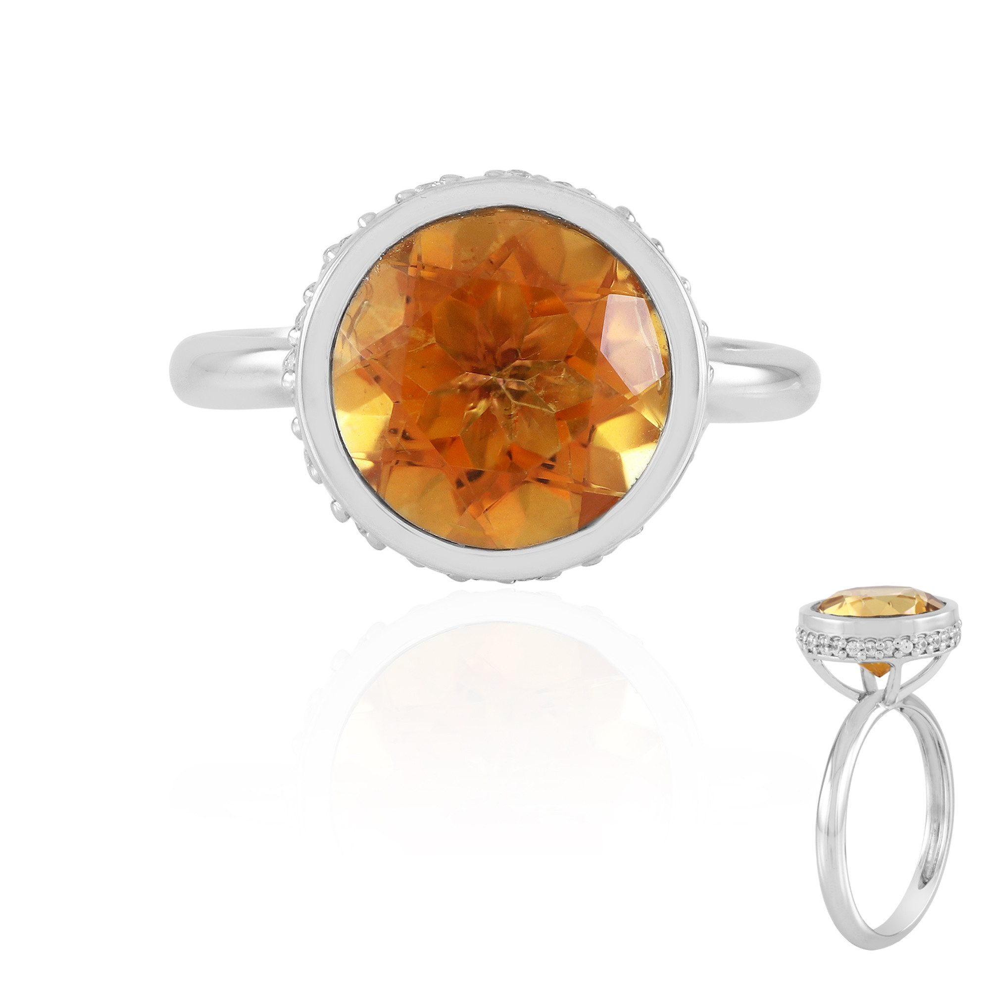 Cavill Silberring Silberring mit brasilianischem Orangenquarz (1-tlg)