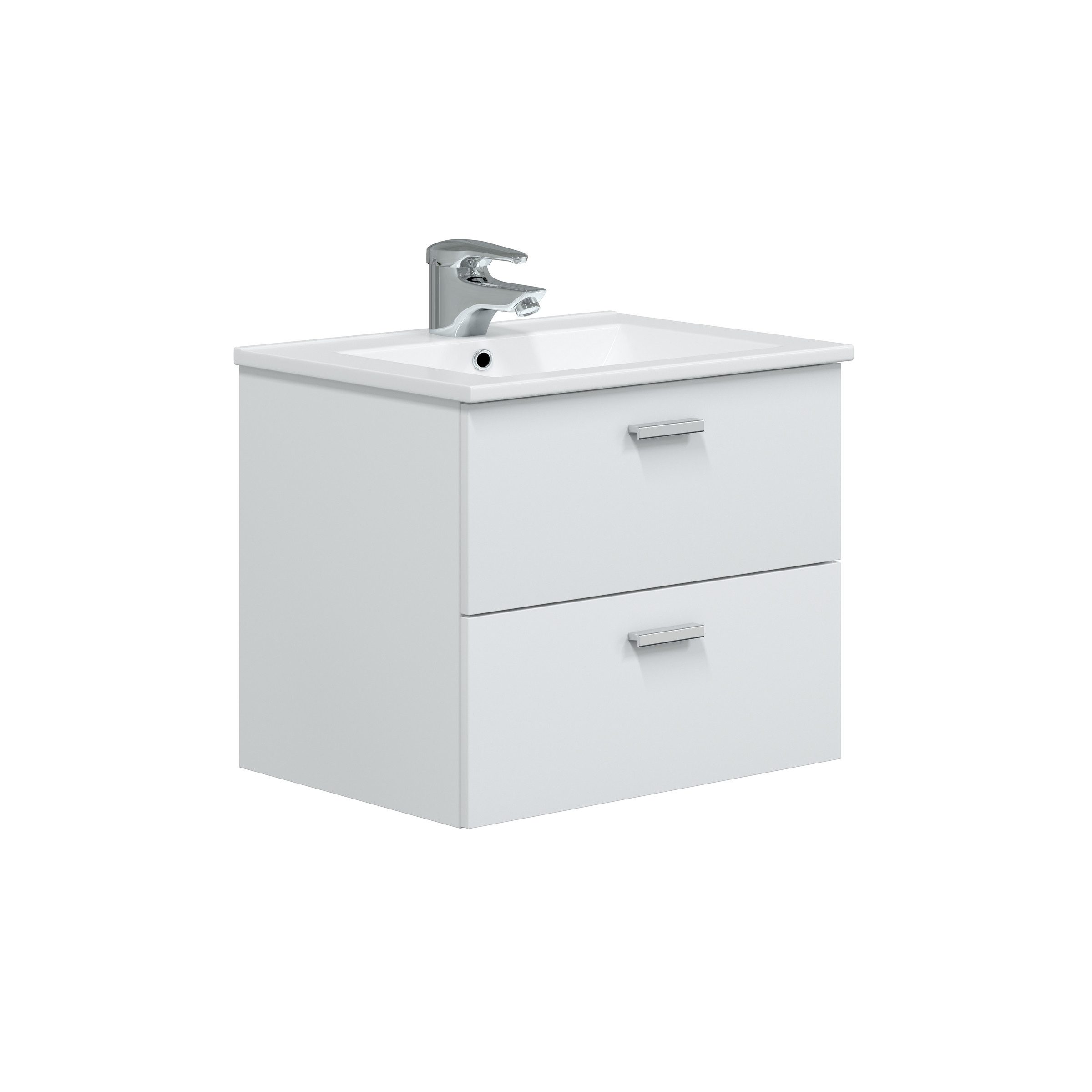 freiraum Waschtisch-Set ECO KIT, (Inklusive Keramikwaschbecken Ref. 305911O), in Weiß glänzend - 60x50x45 (BxHxT)