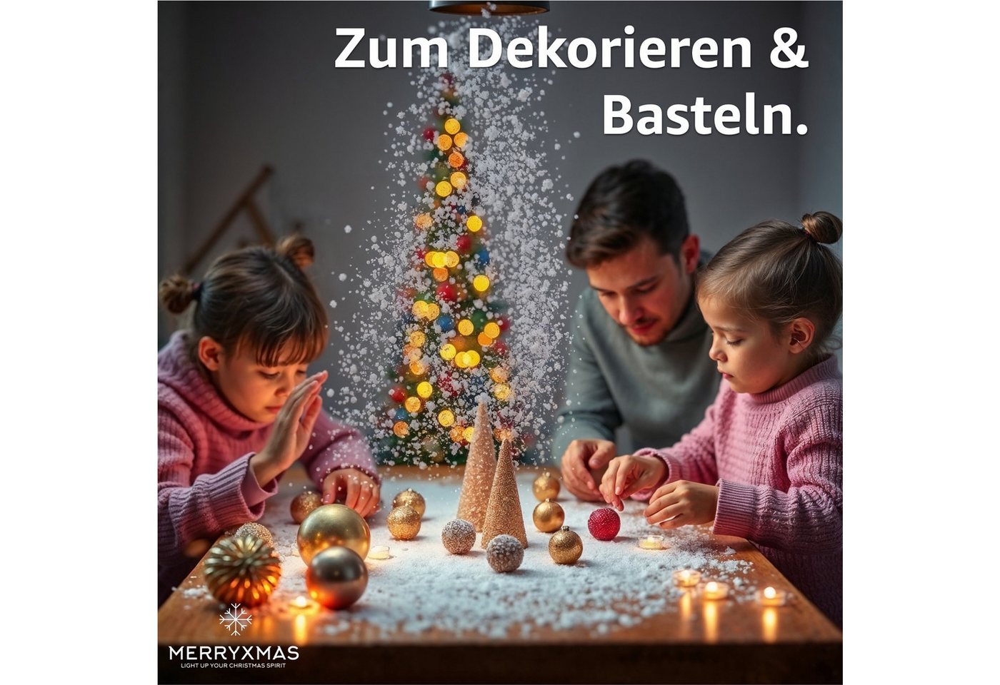Thumbnail - MerryXmas Streudeko Kunstschnee - täuschend echt - ca. 1000 ml -flauschig Weihnachten Deko, (Packung 1-tlg)