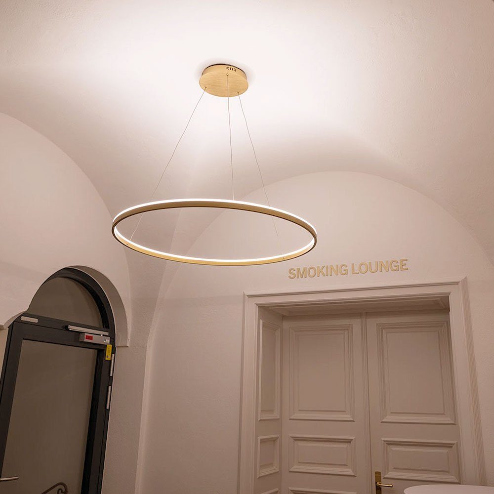 s.luce Indirekt Ring LED Direkt rund Pendelleuchte Warmweiß oder Gold, Pendelleuchte