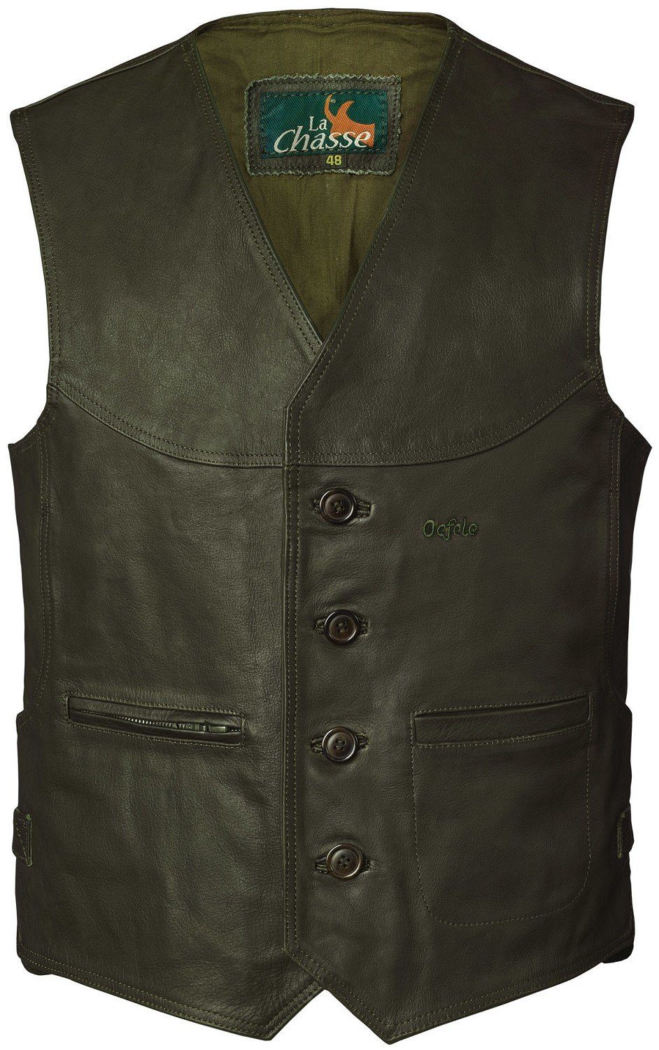 Lederweste Lederweste braun/oliv Büffellederweste Jagdweste aus echtem Leder NEU