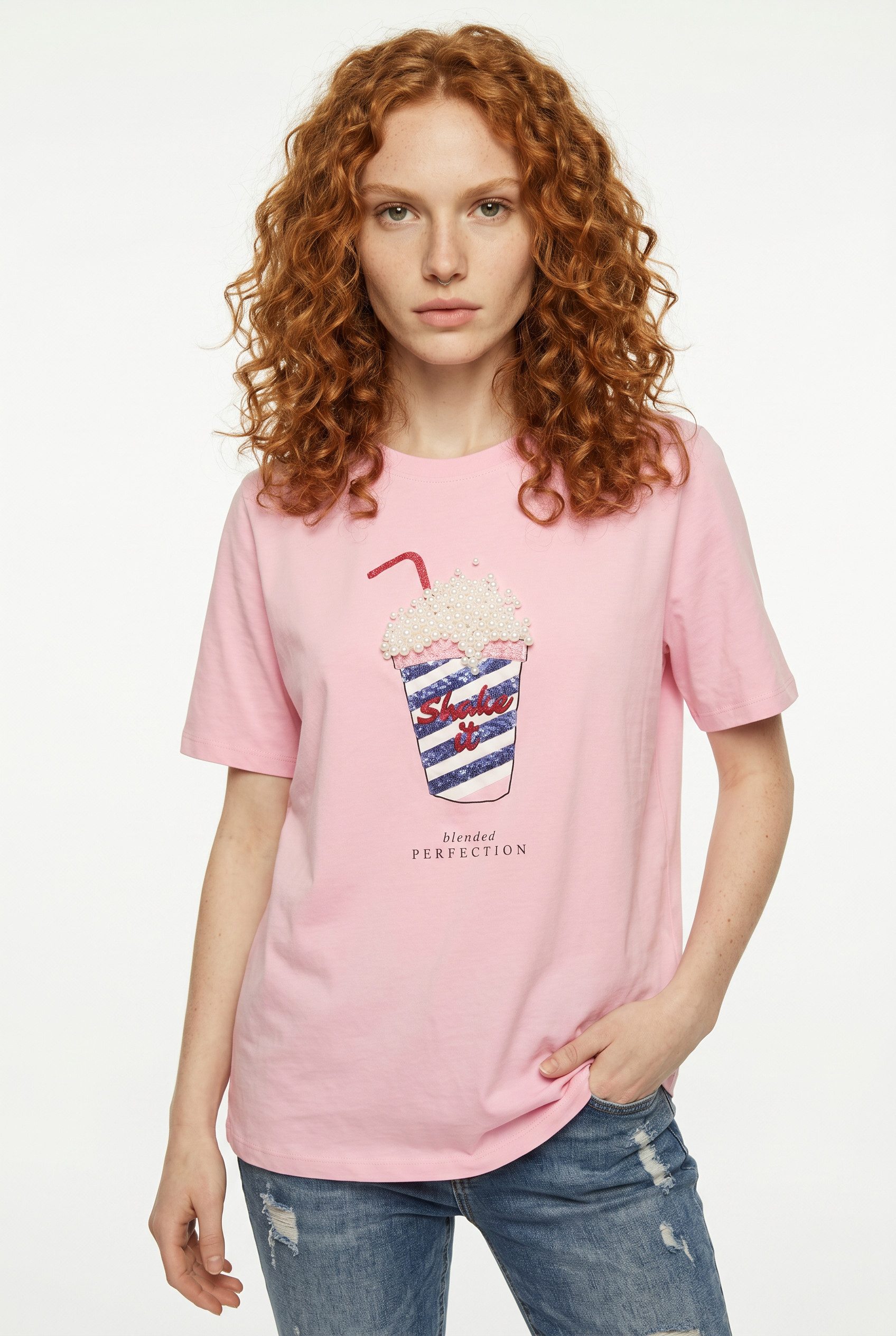 ONLY Kurzarmshirt ONLBURST LIFE S/S POPCORN TOP BOX JRS Baumwolle, regular fit, Rundhals