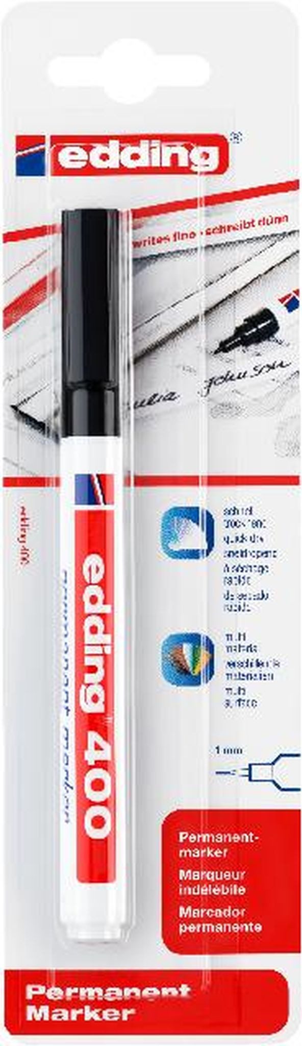 edding Marker Edding Permanentmarker 400 1er-Blister schwarz