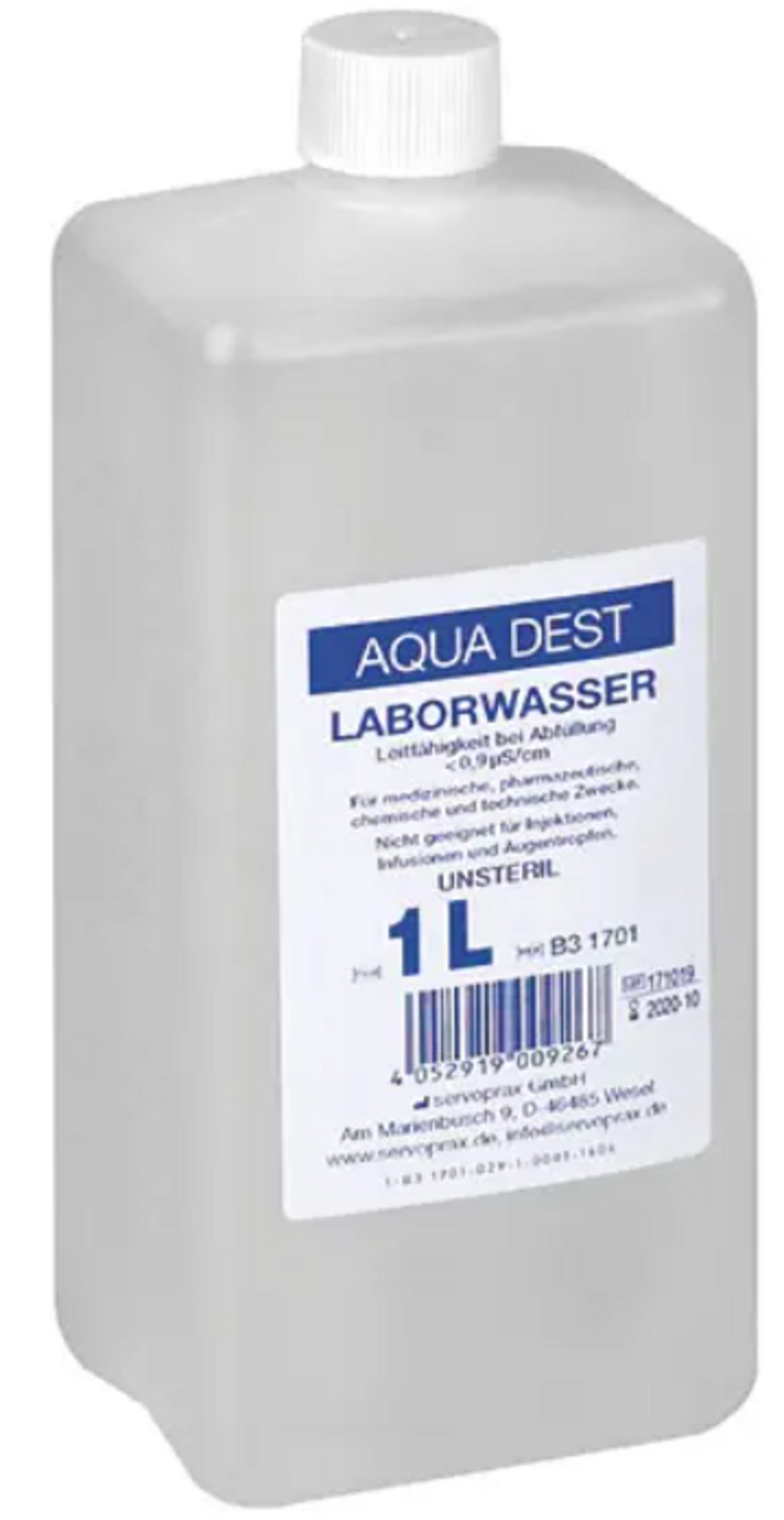 DocMed Destilliertes Wasser Aqua Dest-Laborwasser, Spar-Set, Vielseitig zu gebrauchen, besonders rein