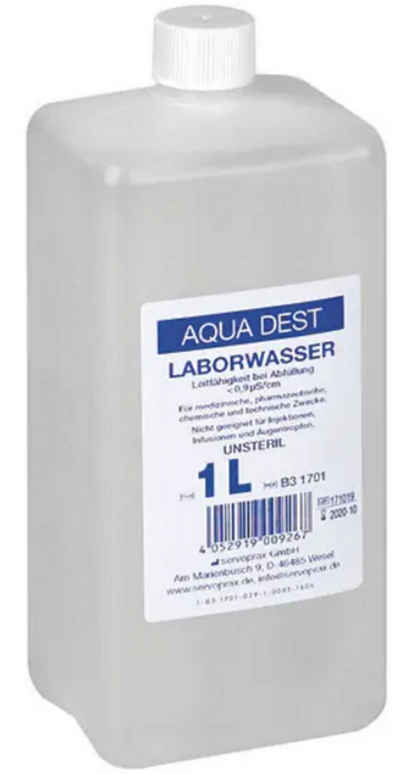 DocMed Destilliertes Wasser Aqua Dest-Laborwasser, Spar-Set, Vielseitig zu gebrauchen, besonders rein