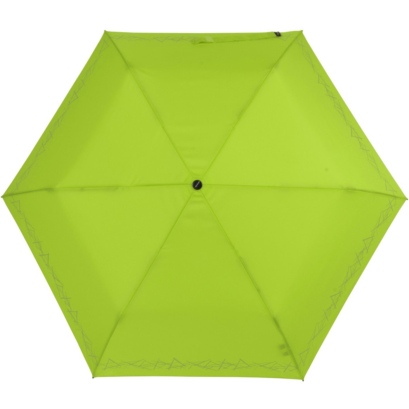 reflective uni, auf Taschenregenschirm limette Sicherheit Reflexborte, dem 4Kids Kinderschirm Schulweg, mit leicht, Knirps®