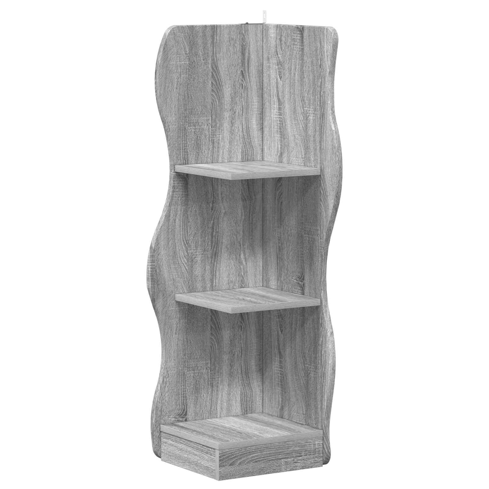 vidaXL Eckregal 34 x 33 x 102 cm Eckregal Regal 3 Ablagen Graues Sonoma 34x33x102 cm H