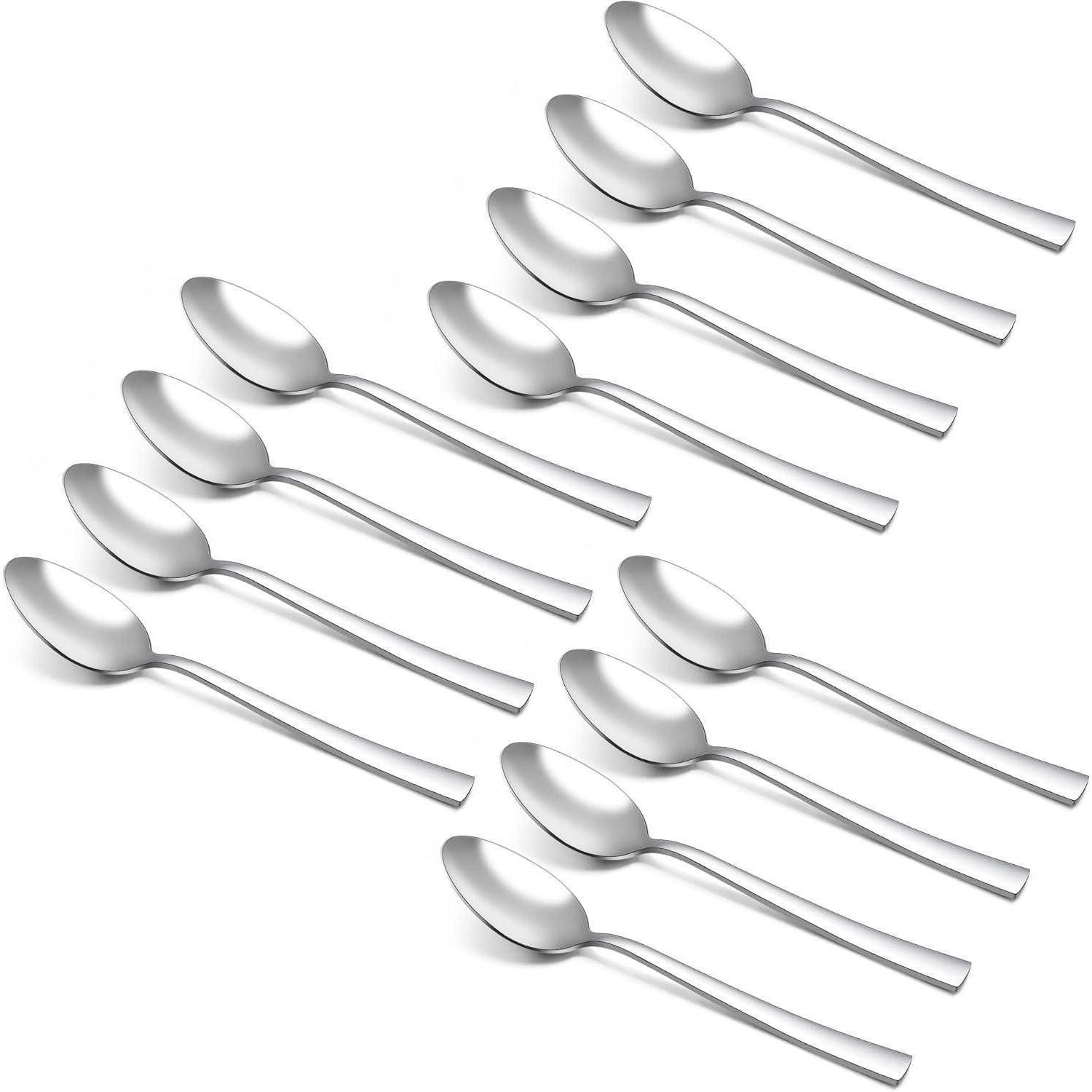 LuxusKollektion Kaffeelöffel Kaffeelöffel Edelstahl Set 12 Teelöffel Quadratischer Griff 12