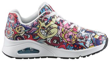 Skechers UNO-COLOR DOODLE Sneaker mit buntem Print, Freizeitschuh, Halbschuh, Schnürschuh