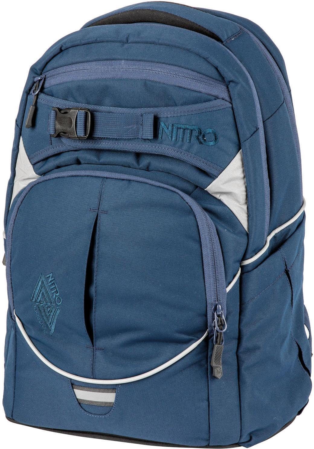 NITRO Schulrucksack Superhero, Schulrucksack, Rucksack für Schule und Freizeit Indigo