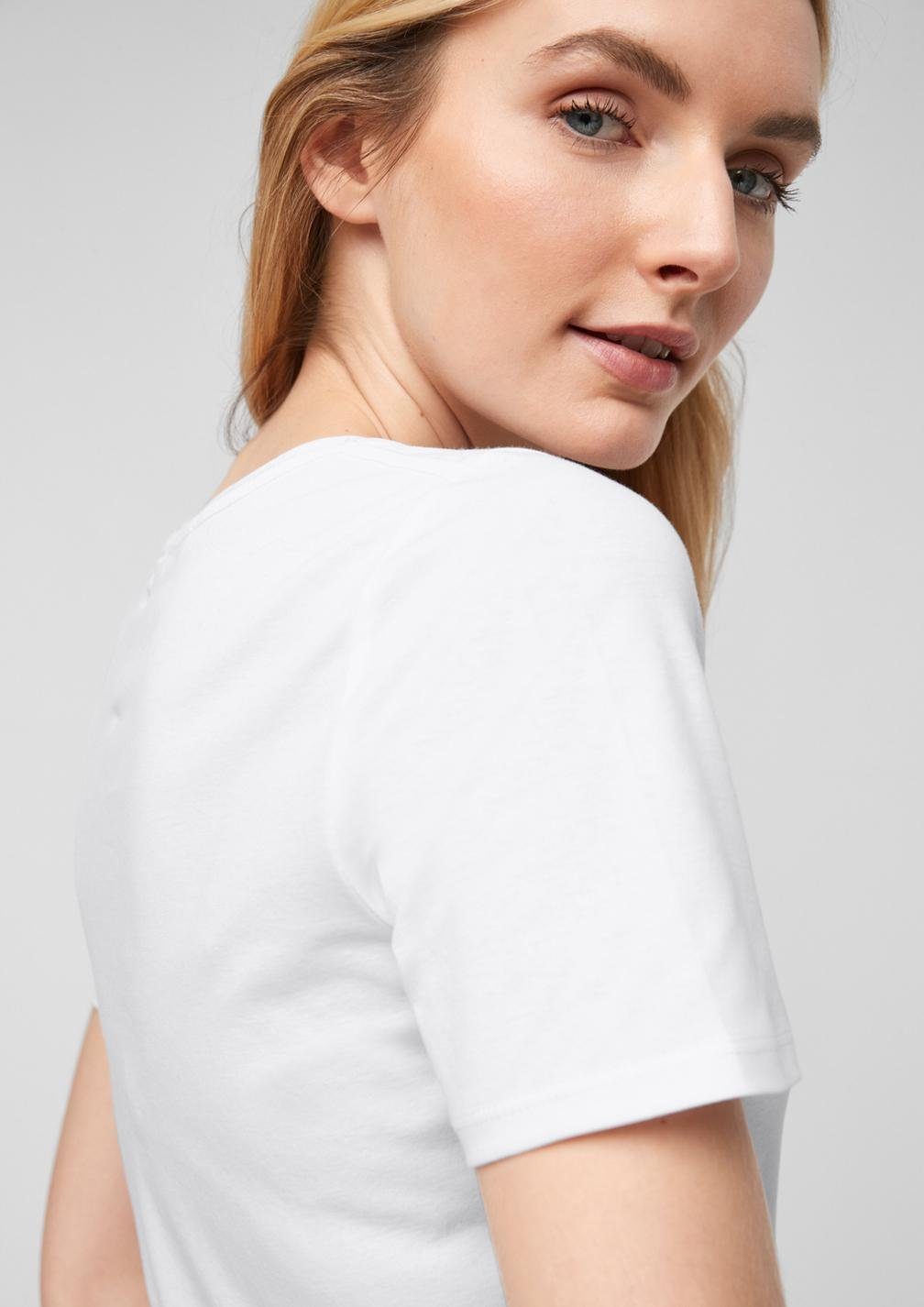 s.Oliver T-Shirt Basic aus softer Qualität, 2 Fit, Slim Weiß Single-Jersey Stück