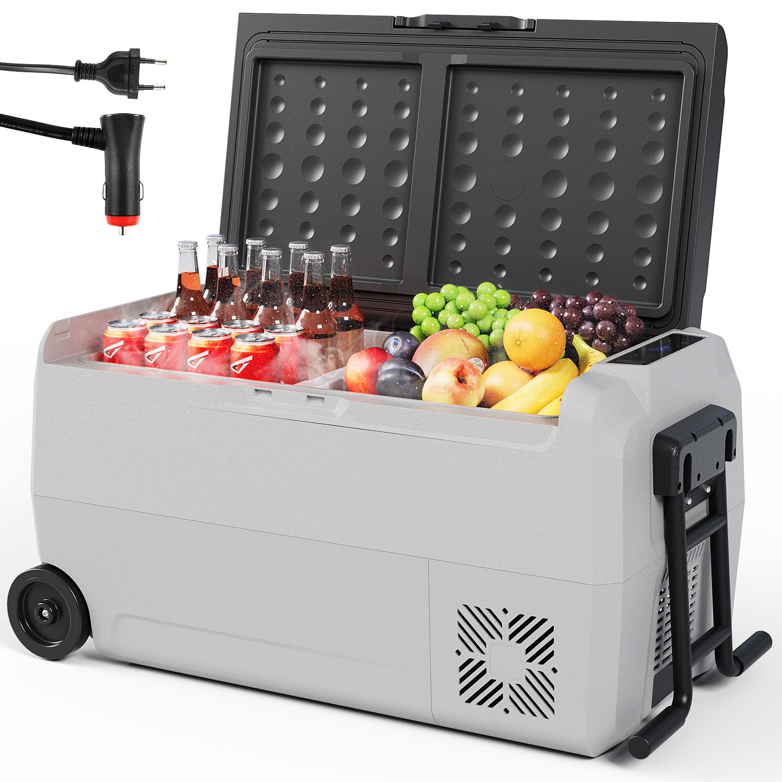 Kühlbox Kompressor Kühlbox, Zweizonen-Temperaturregelung, mit USB & Rollen