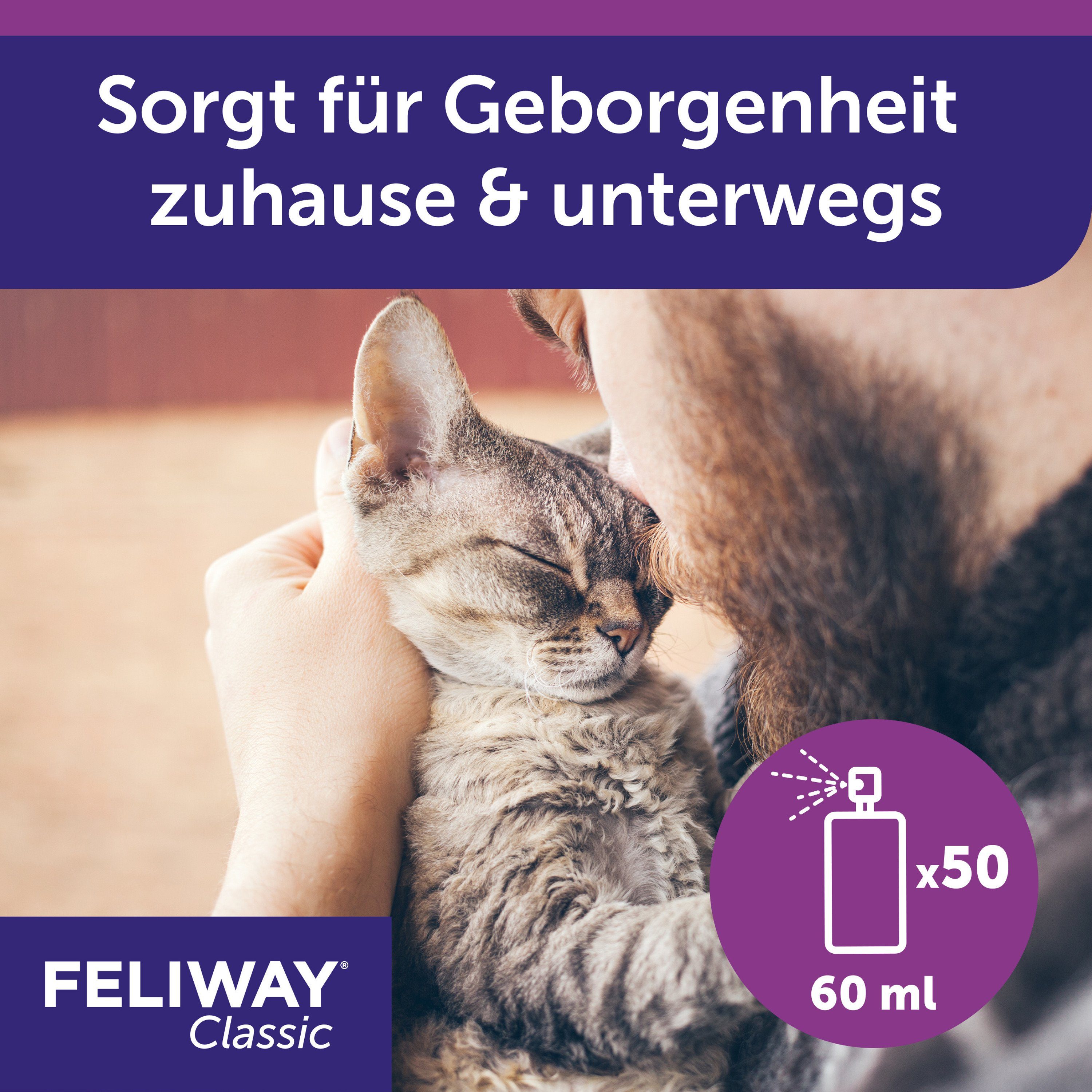 Feliway Katzenstreu FELIWAY® Classic Spray 60ml – entspannte Katzen zuhause und unterwegs