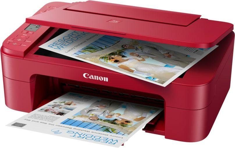 Multifunktionsdrucker, Canon PIXMA (Wi-Fi) TS3350 rot (WLAN