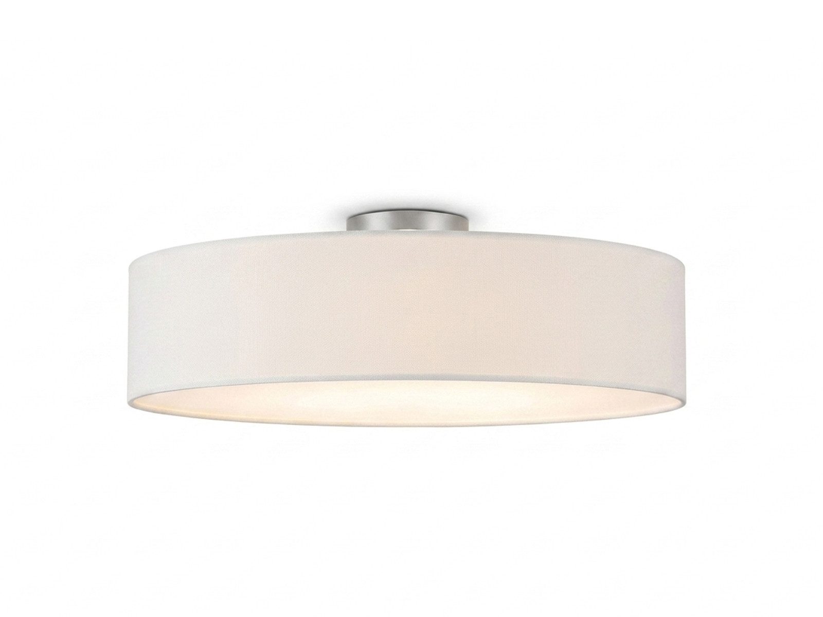 meineWunschleuchte Deckenleuchte mit Stoff Lampenschirm Weiß Ø 50cm, ohne Leuchtmittel, große Stoff-Lampe, gemütliche Deckenlampe, E14 Schlafzimmerlampe