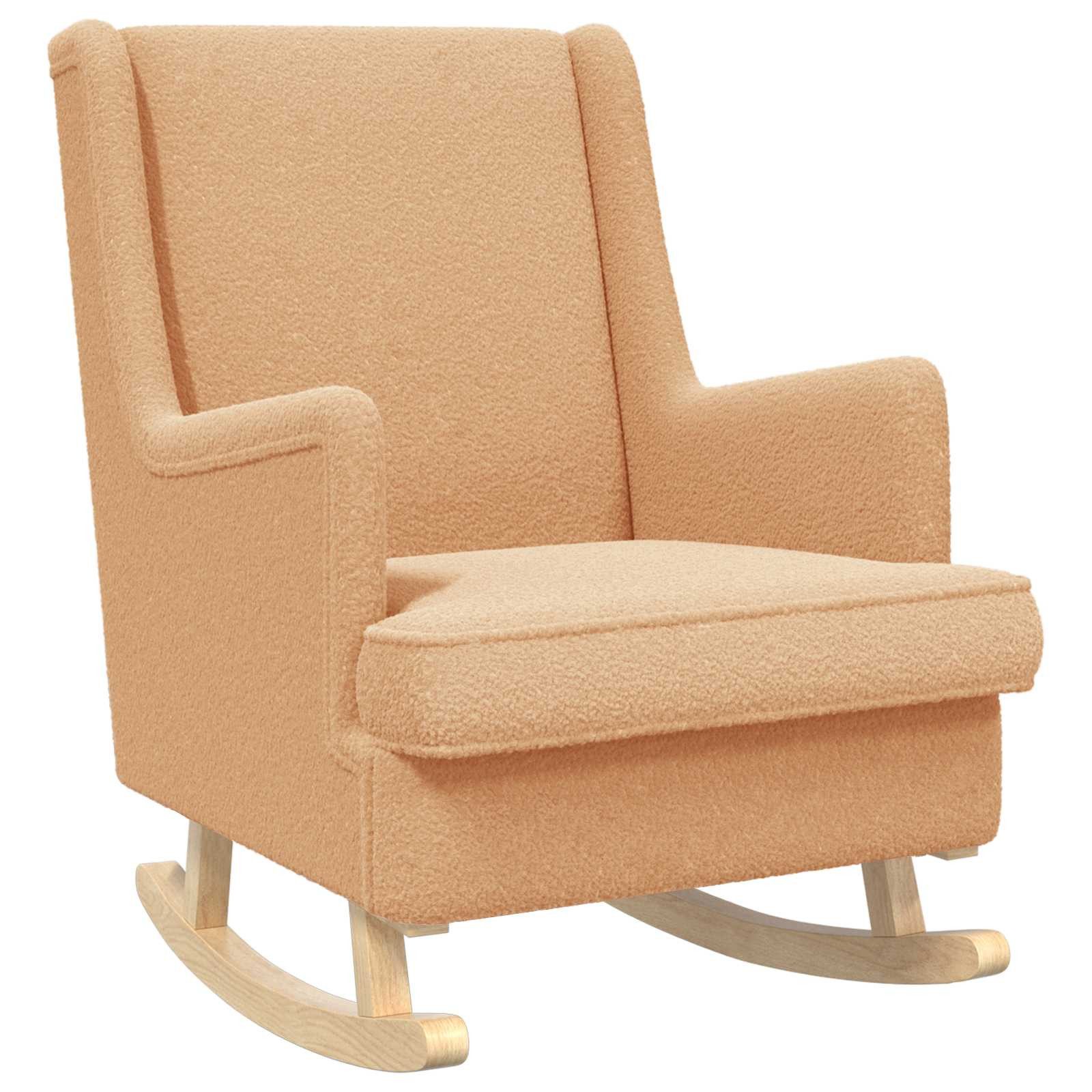 vidaXL Schaukelstuhl Schaukelstuhl Beige 62 x 80 x 85 cm Schafstoff (1 St)