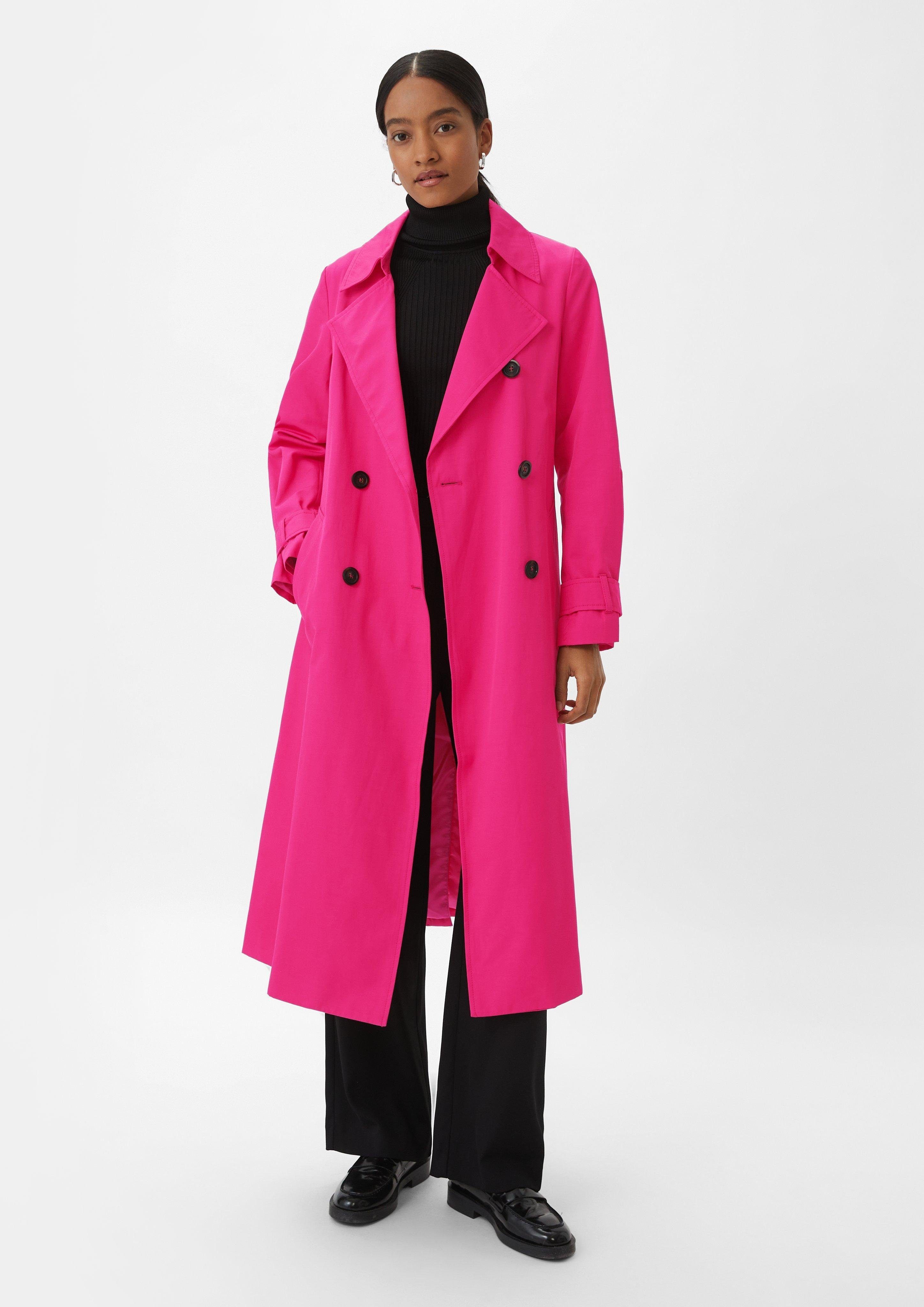 Comma Langmantel Trenchcoat mit Bindegürtel Zierknopf