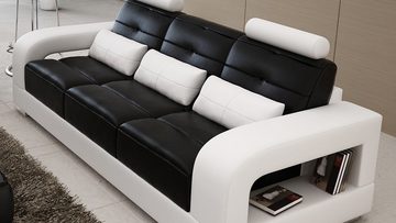 JVmoebel Sofa Schwarz-weiße Luxus Sofagarnitur 3+1+1 Sitzer stilvoll Neu, Made in Europe